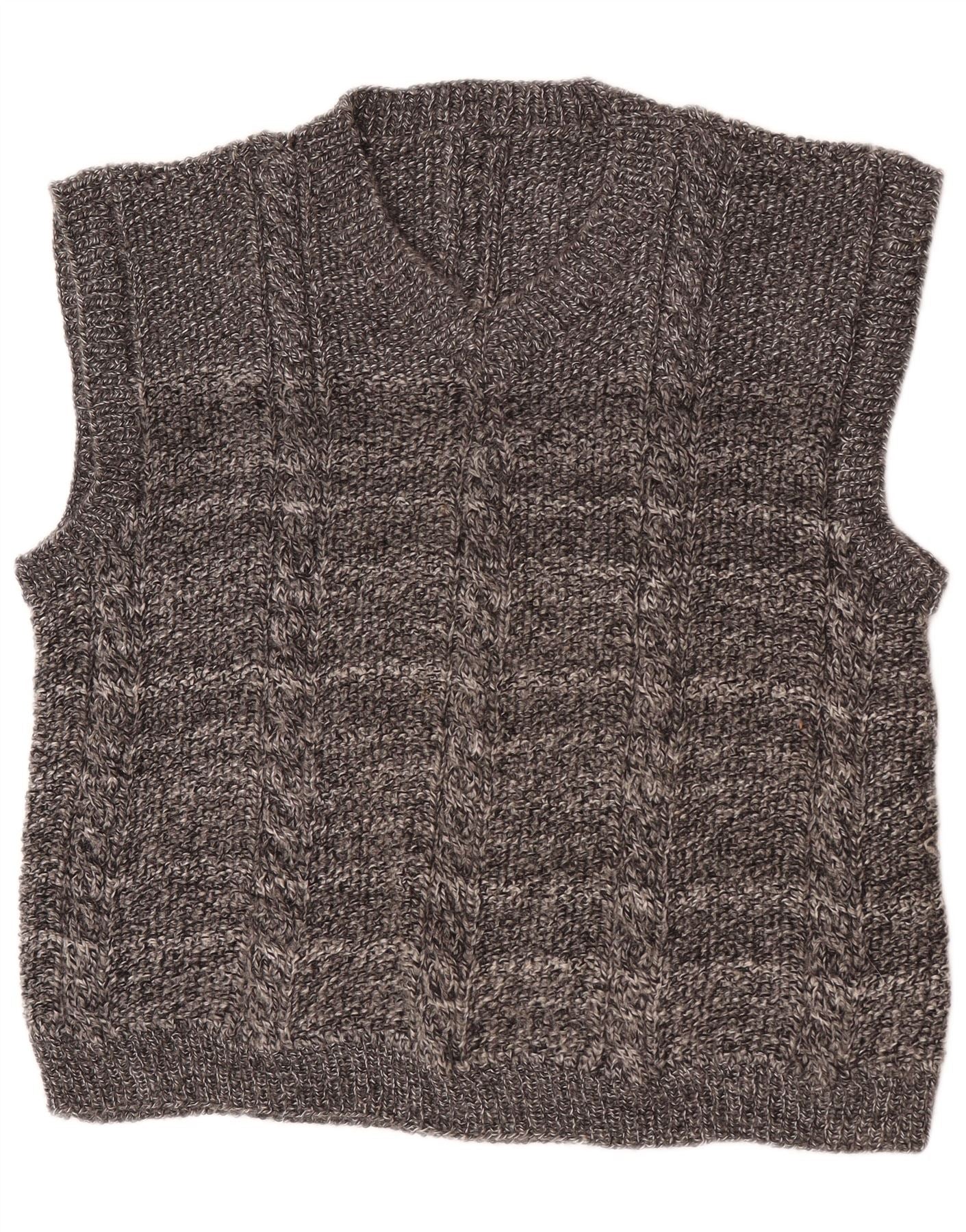 Vintage Mens Vest Tank Top XL Grey Striped