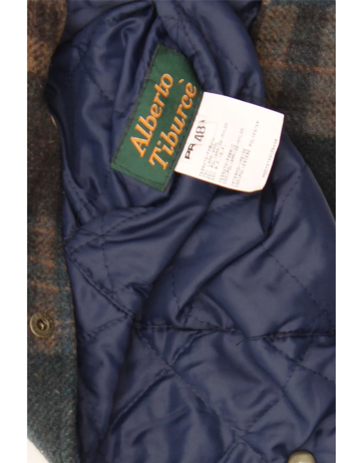 Vintage Mens Waistcoat IT 48 Medium Multicoloured Check Wool - Image 3