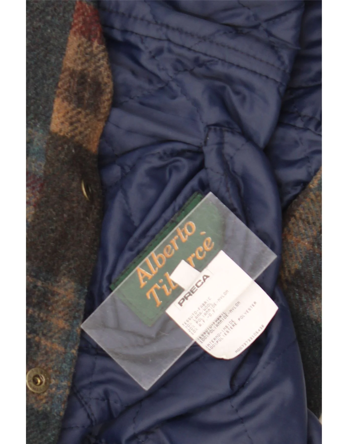 Vintage Mens Waistcoat IT 48 Medium Multicoloured Check Wool - Image 4