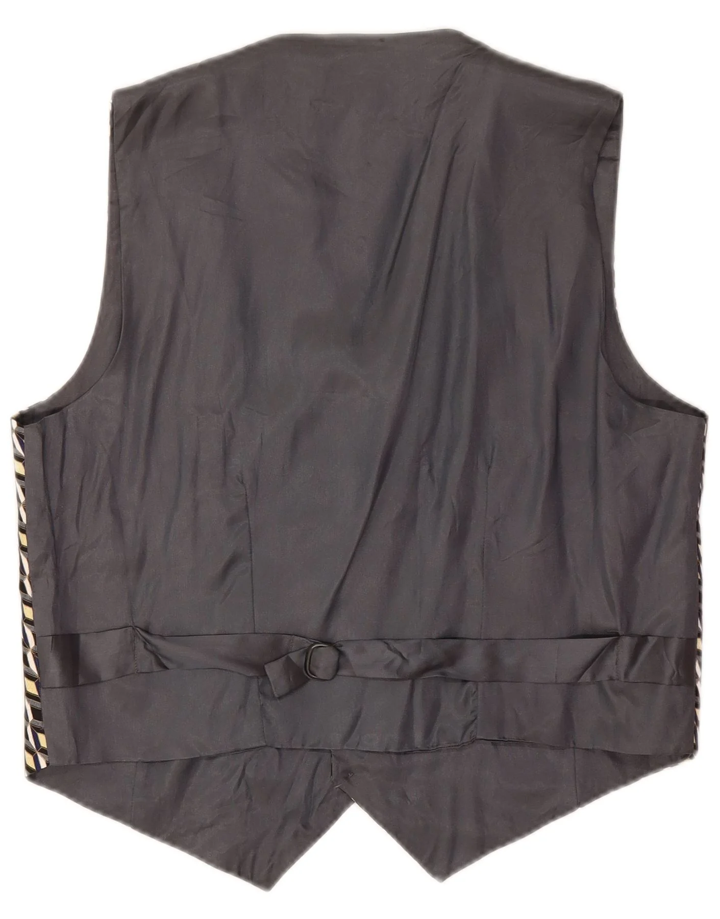 Vintage Mens Waistcoat IT 50 Medium Grey Geometric Silk - Image 2