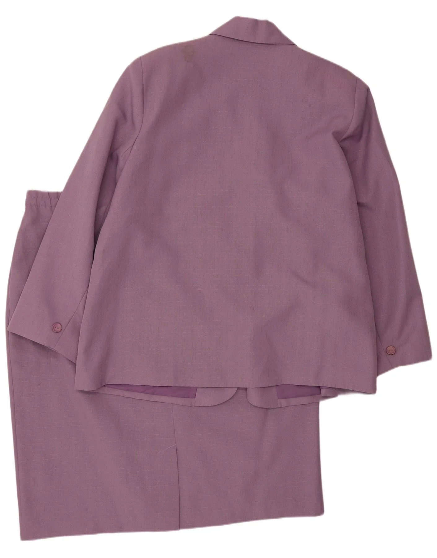 Vintage Womens 2 Button Piece Skirt Set UK 22 3XL W42 Purple Polyester - Image 2