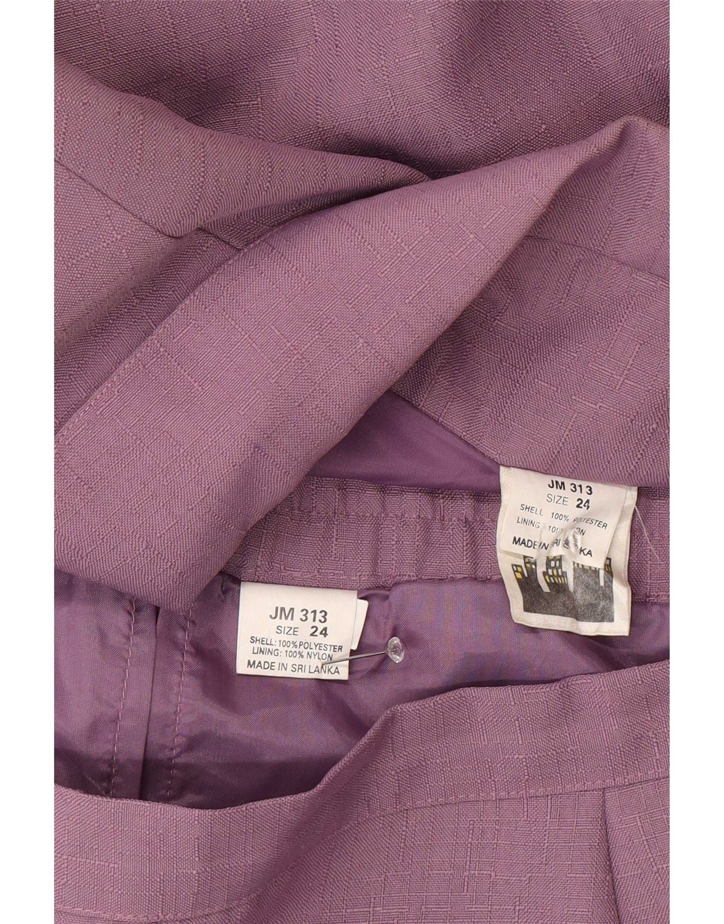Vintage Womens 2 Button Piece Skirt Set UK 22 3XL W42 Purple Polyester - Image 4