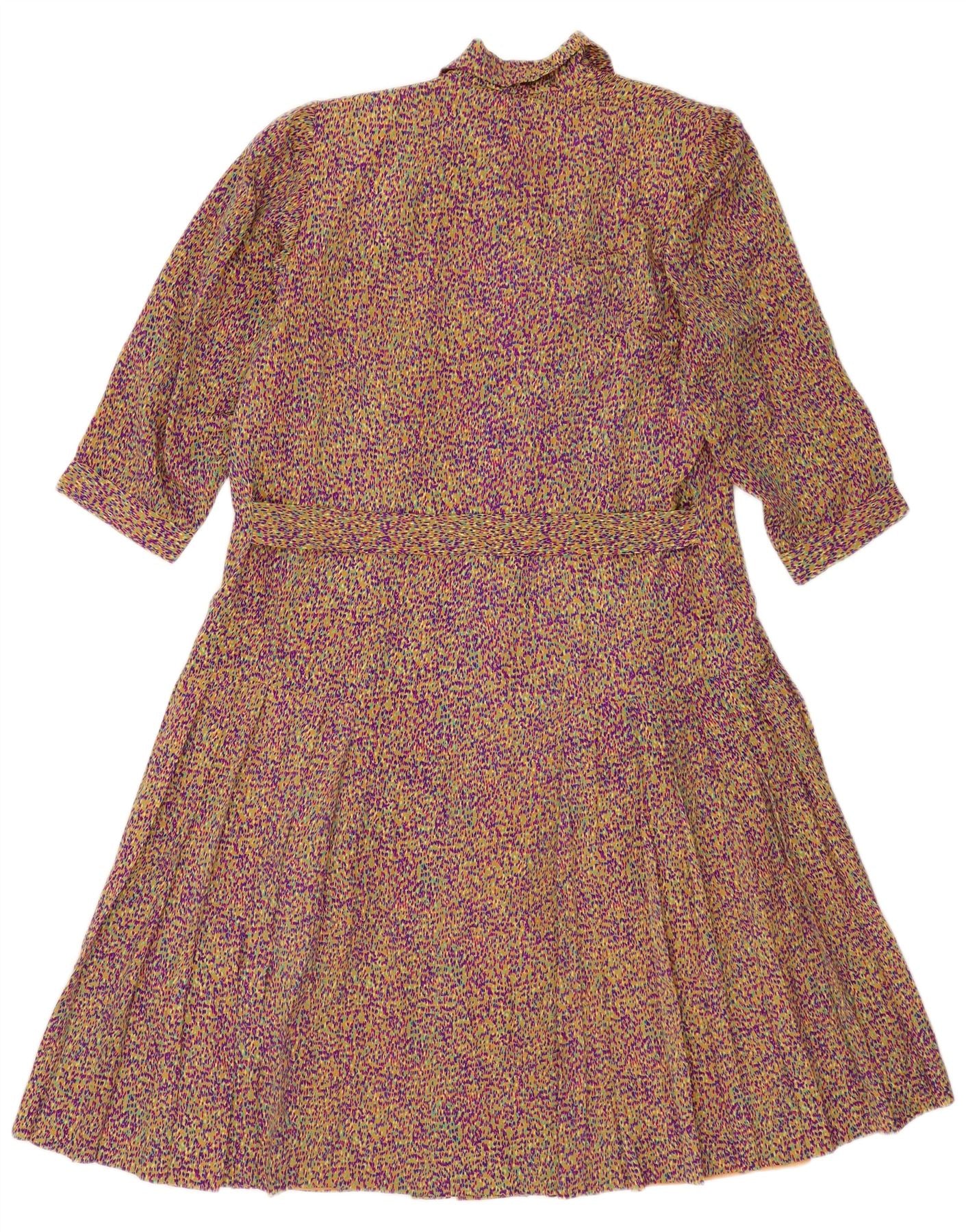 Vintage Womens 3/4 Sleeve A-Line Dress UK 14 Medium Multicoloured Retro - Image 2