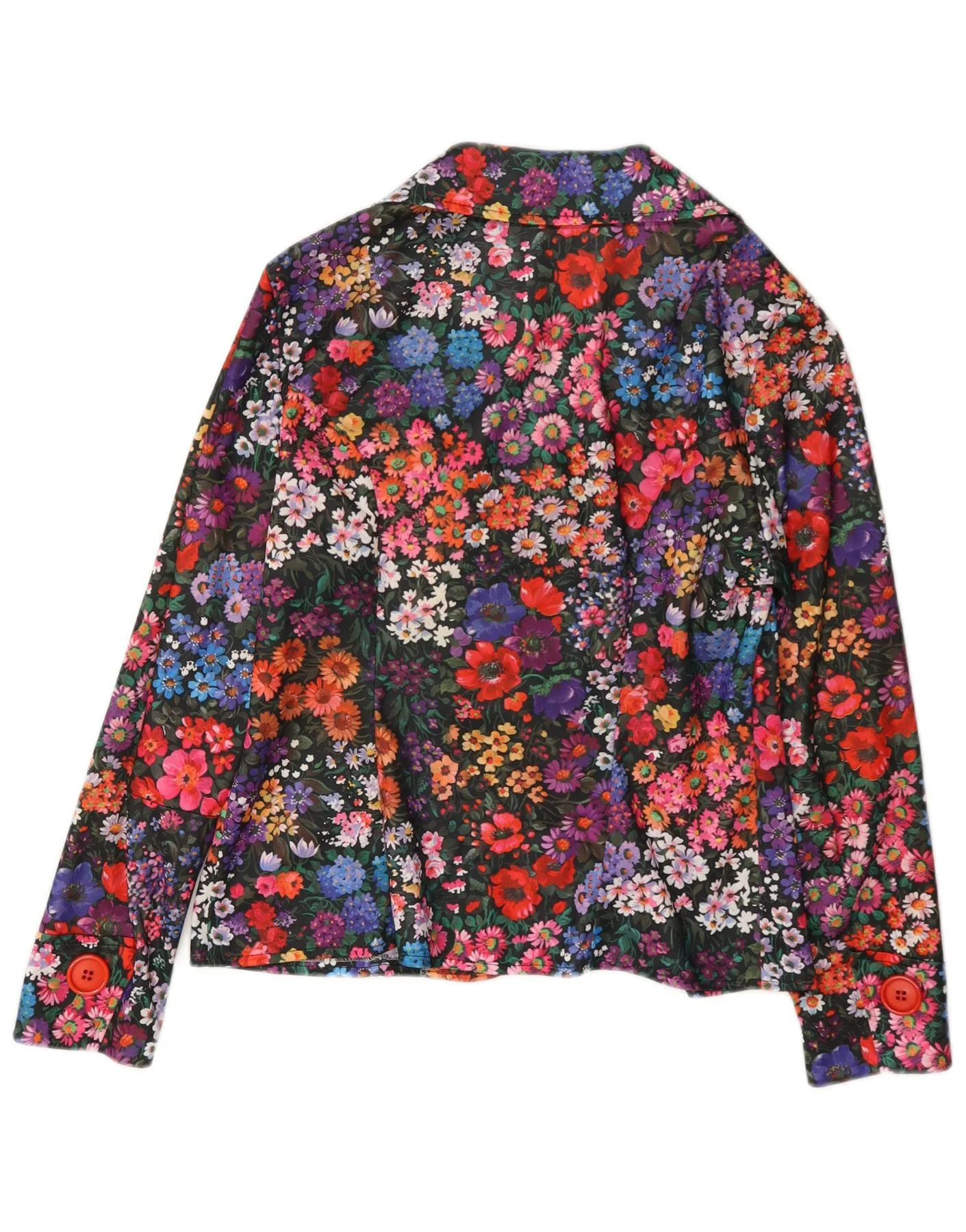 Vintage Womens 3 Button Blazer Jacket UK 14 Medium Multicoloured Floral - Image 2