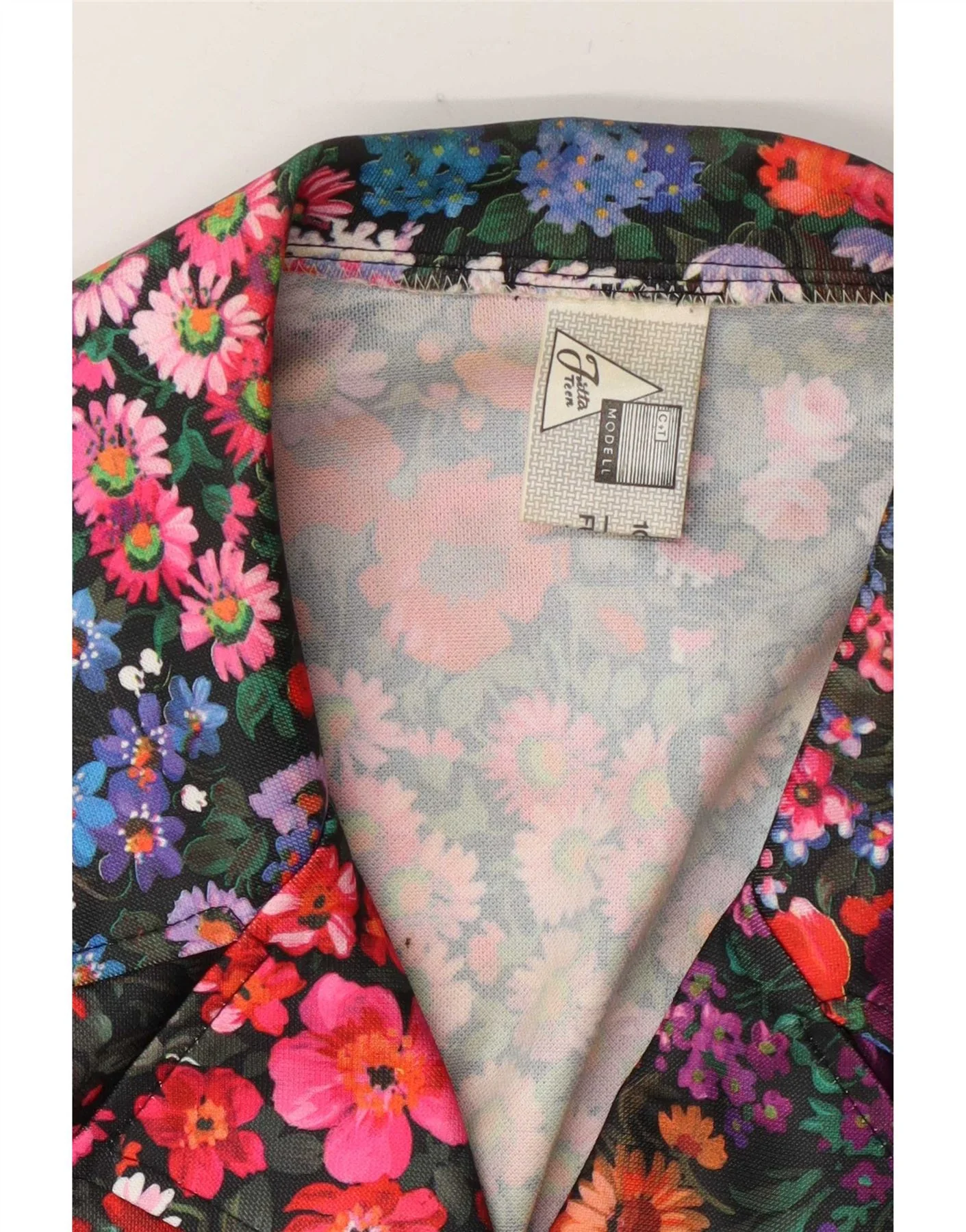 Vintage Womens 3 Button Blazer Jacket UK 14 Medium Multicoloured Floral - Image 3