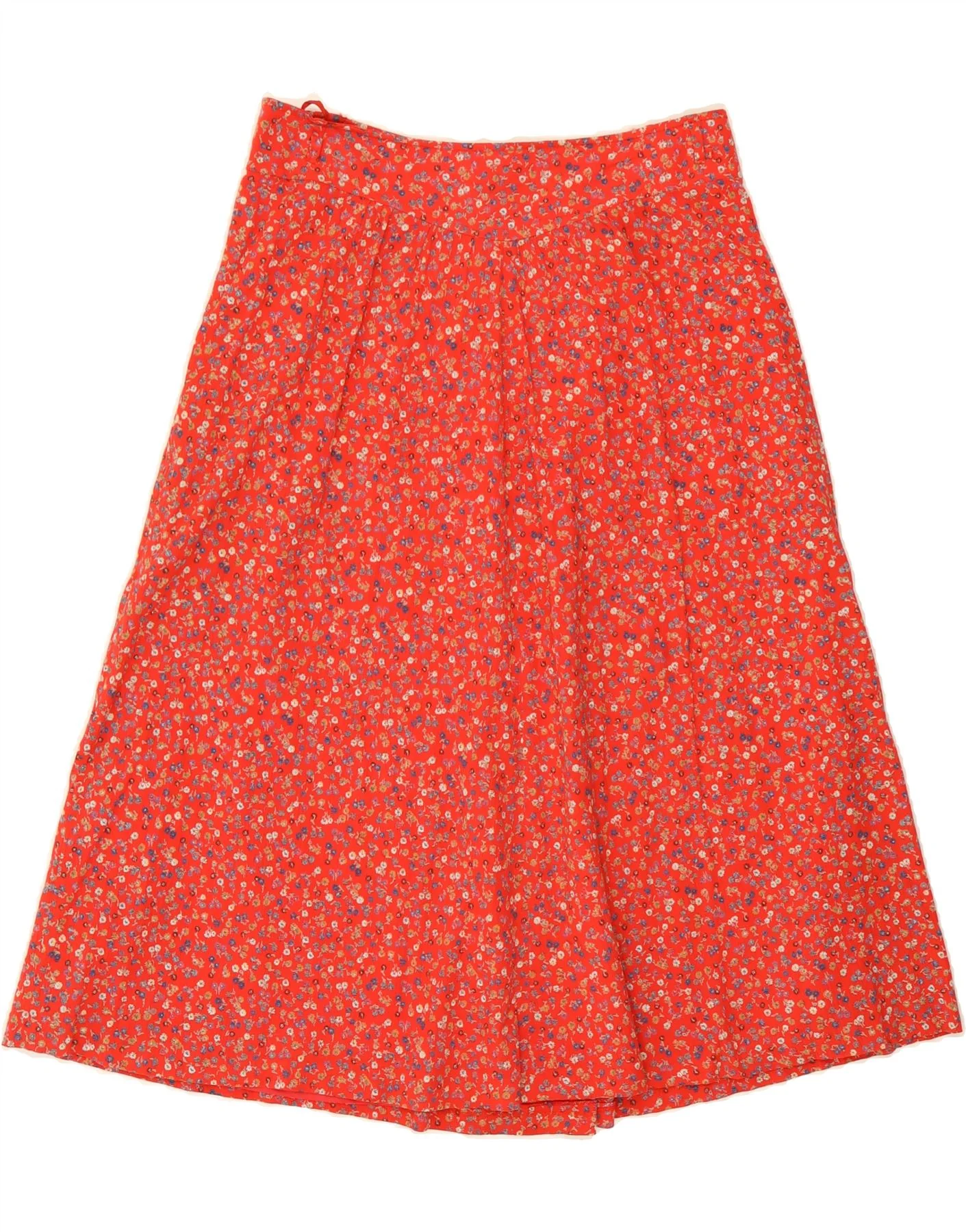 VINTAGE Womens A-Line Skirt IT 42 Medium W30  Red Floral