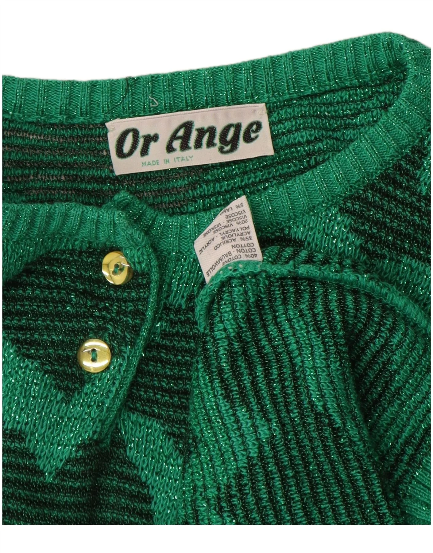 Vintage Womens Abstract Pattern Crew Neck Jumper Sweater UK 16 Large Green - Image 3