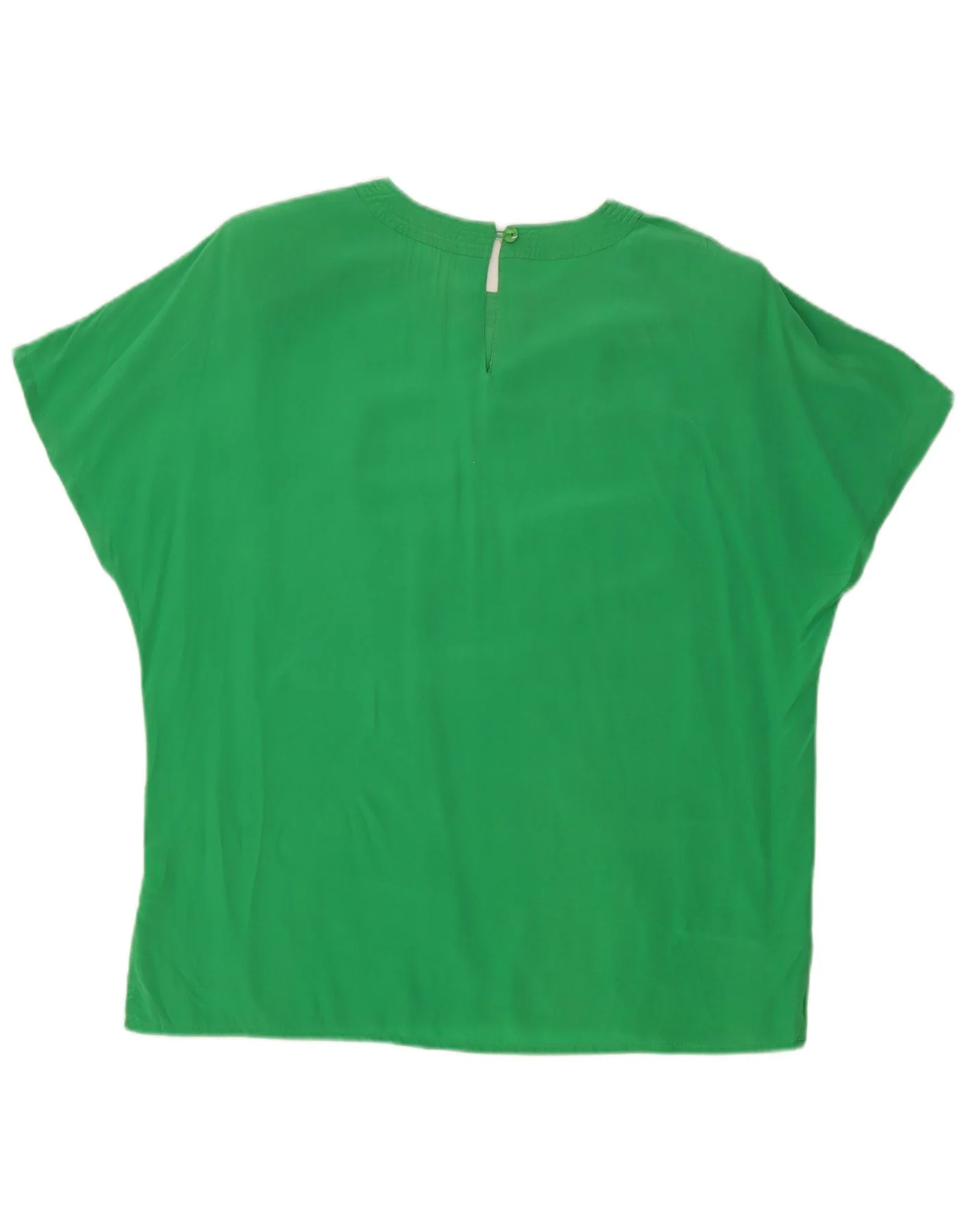 Vintage Womens Blouse Top UK 16 Large Green Silk - Image 2
