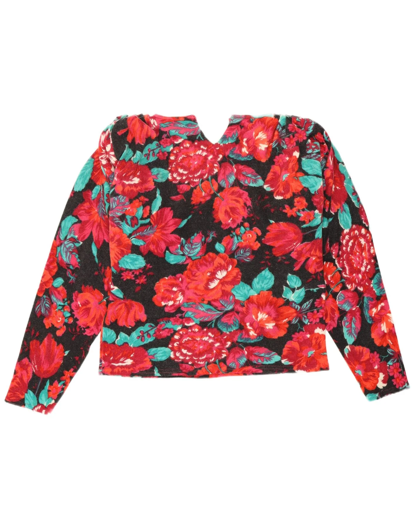 Vintage Womens Crew Neck Jumper Sweater UK 12 Medium Multicoloured Floral - Image 2