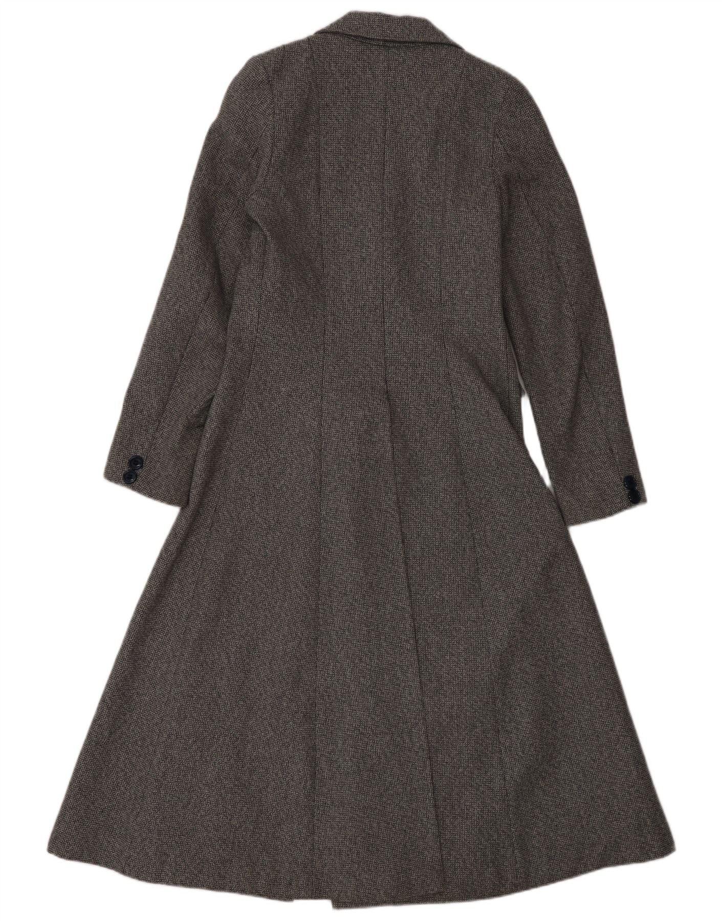 Vintage Womens Double Breasted Coat UK 10 Small Grey Wool - Image 2