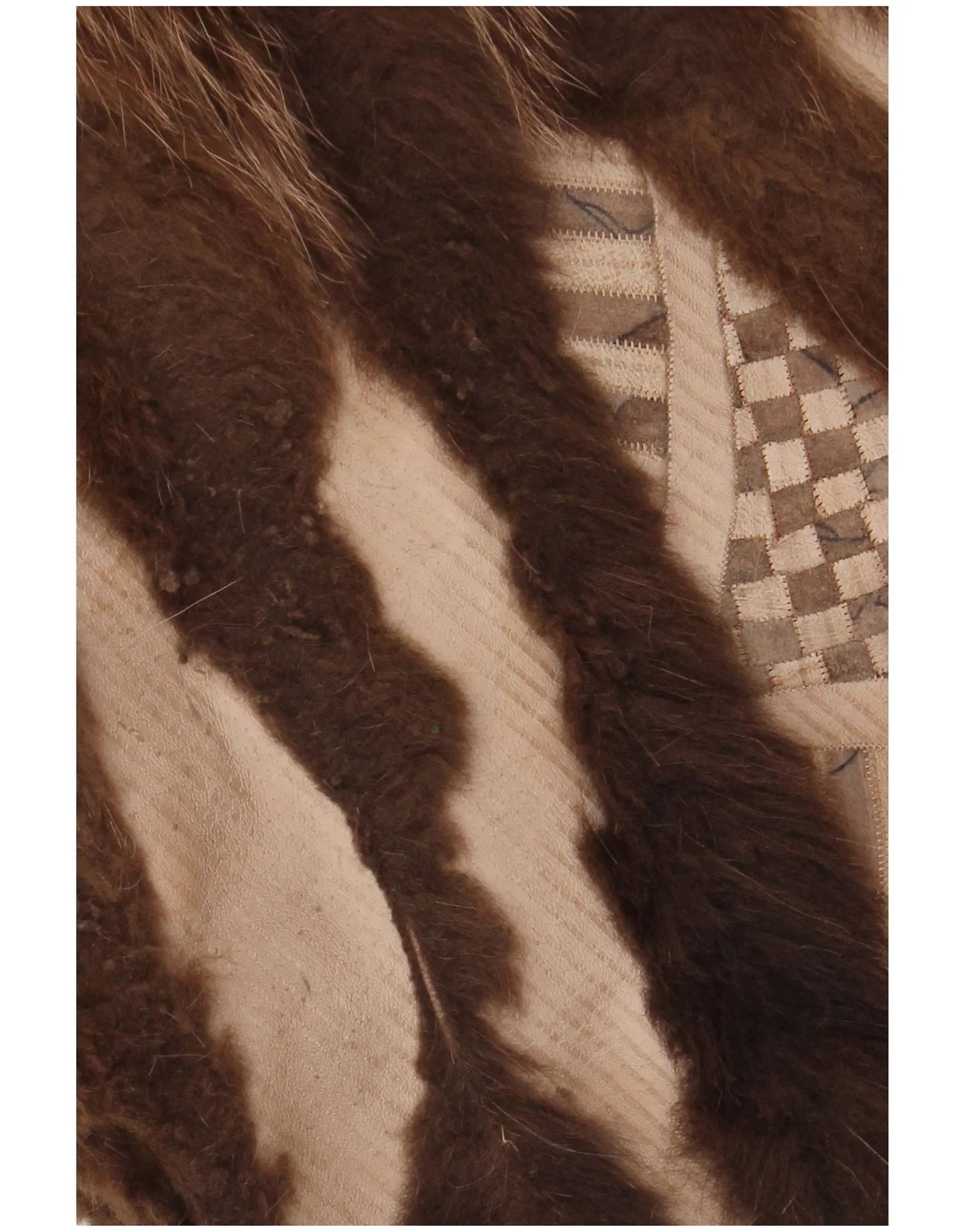 VINTAGE Womens Faux Fur Reversible Overcoat UK 18 XL Brown Floral - Image 5