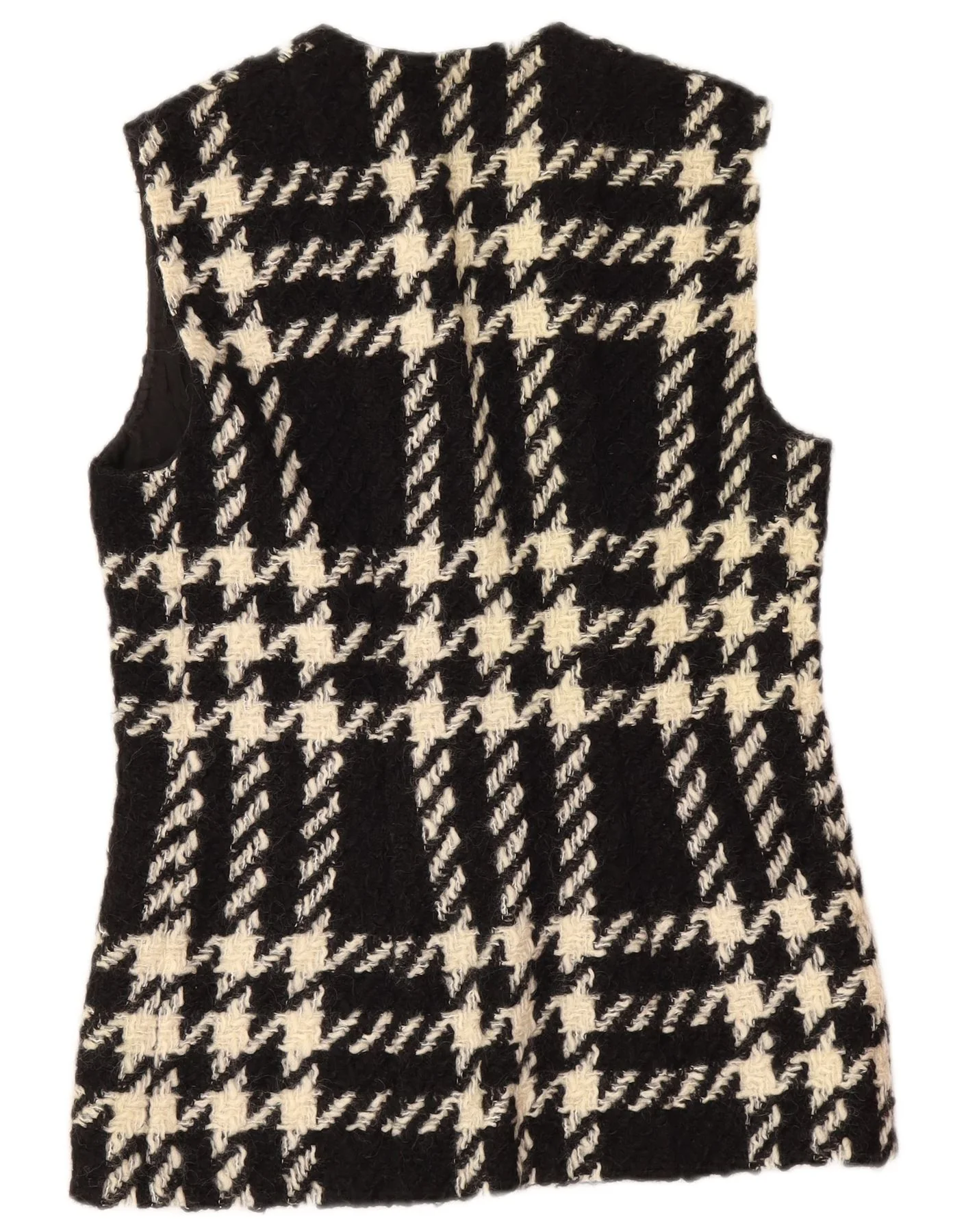 Vintage Womens Gilet UK 12 Medium Black Check - Image 2