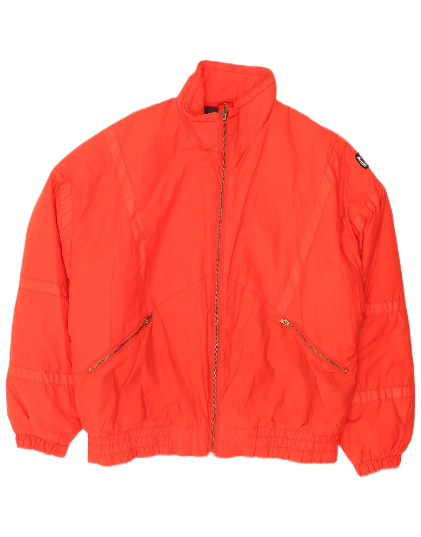 Vintage Womens Hooded Oversized Windbreaker Jacket EU 46 XL Red Cotton