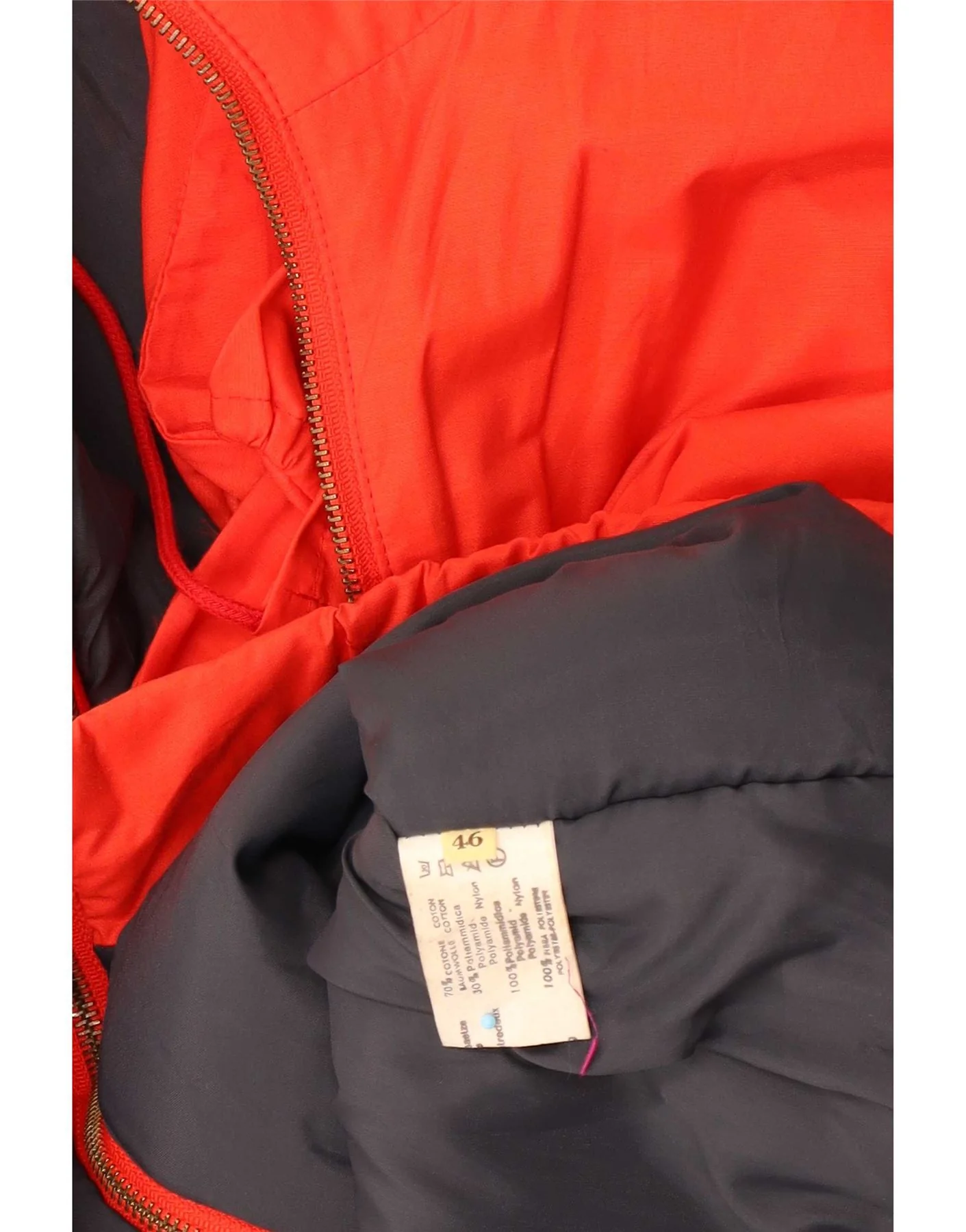 Vintage Womens Hooded Oversized Windbreaker Jacket EU 46 XL Red Cotton - Image 4