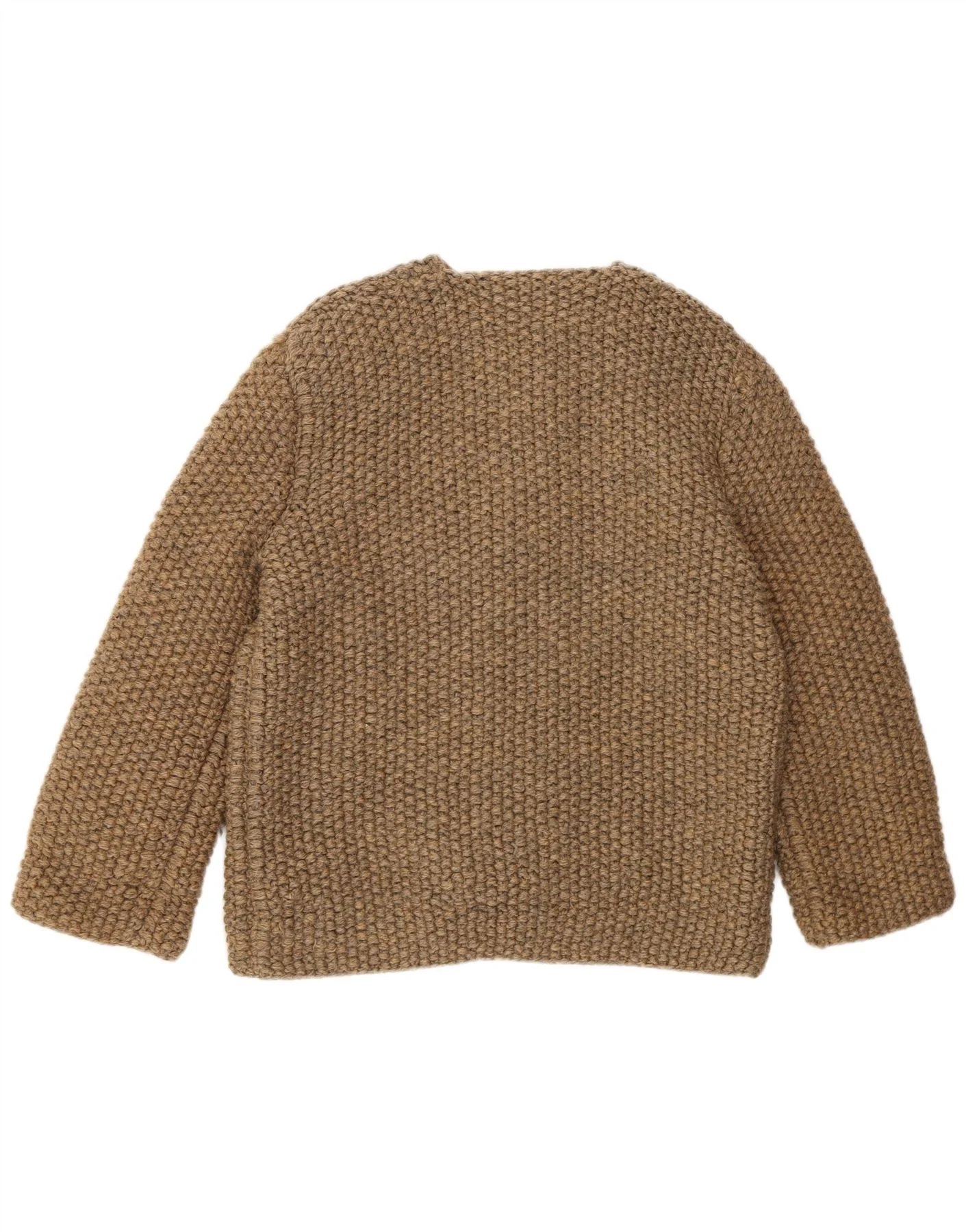 Vintage Womens Knit Bomber Jacket UK 12 Medium Brown - Image 2