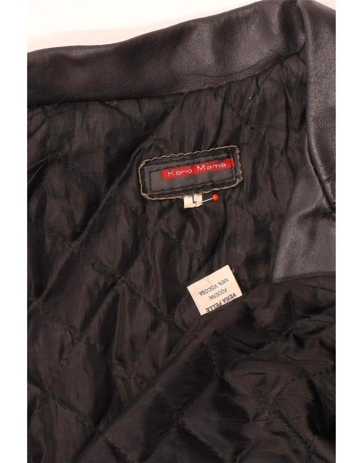 Vintage Womens Leather Coat UK 14 Large Black - Image 4