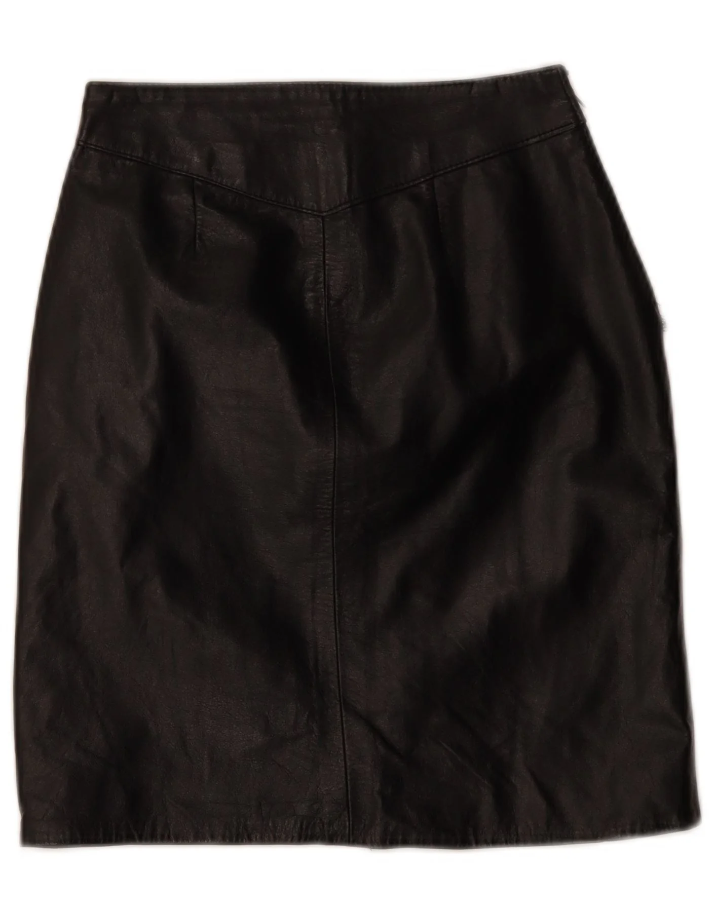 Vintage Womens Leather Skirt W24 XS Black - Image 2