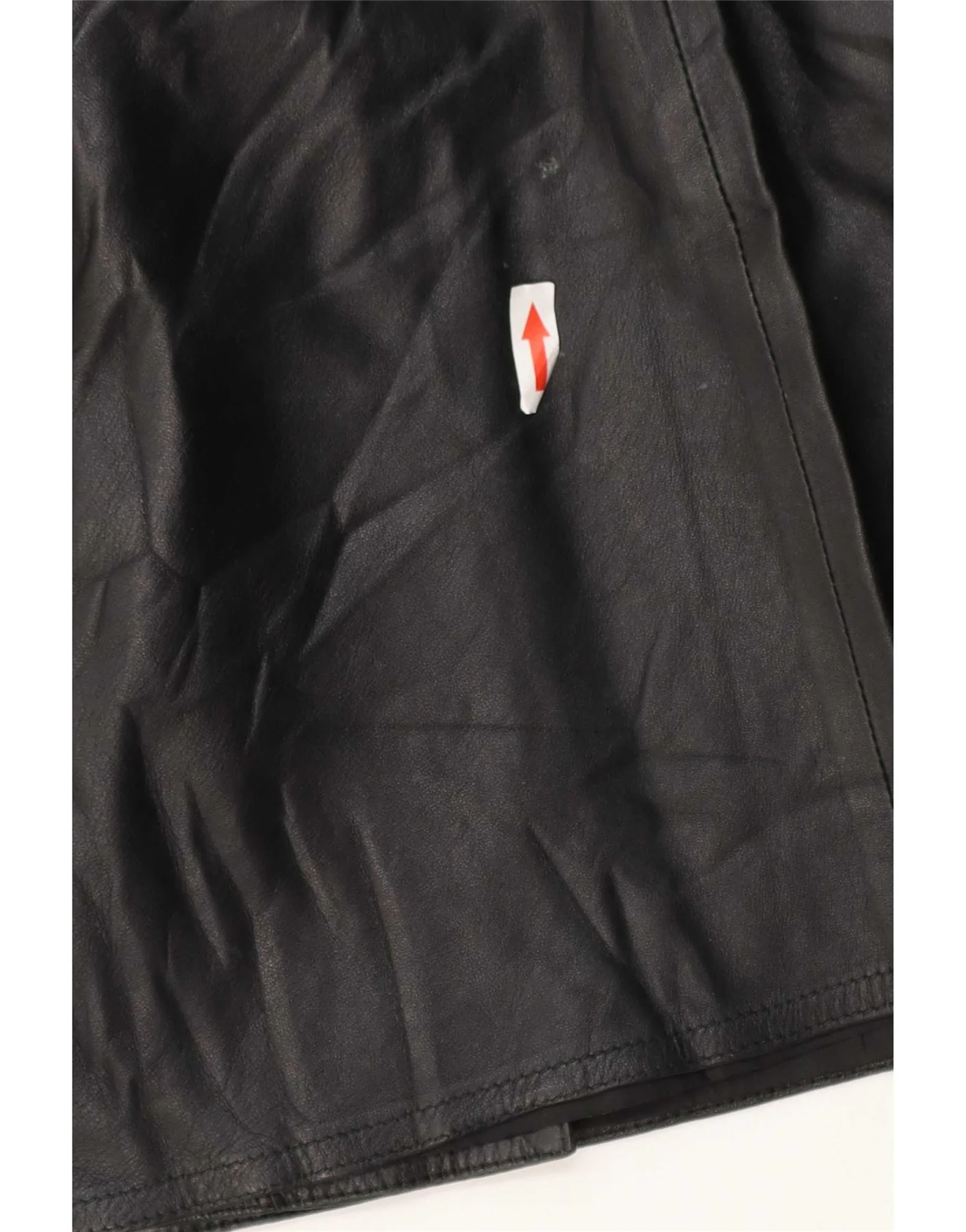 Vintage Womens Leather Skirt W28 Medium Black - Image 3