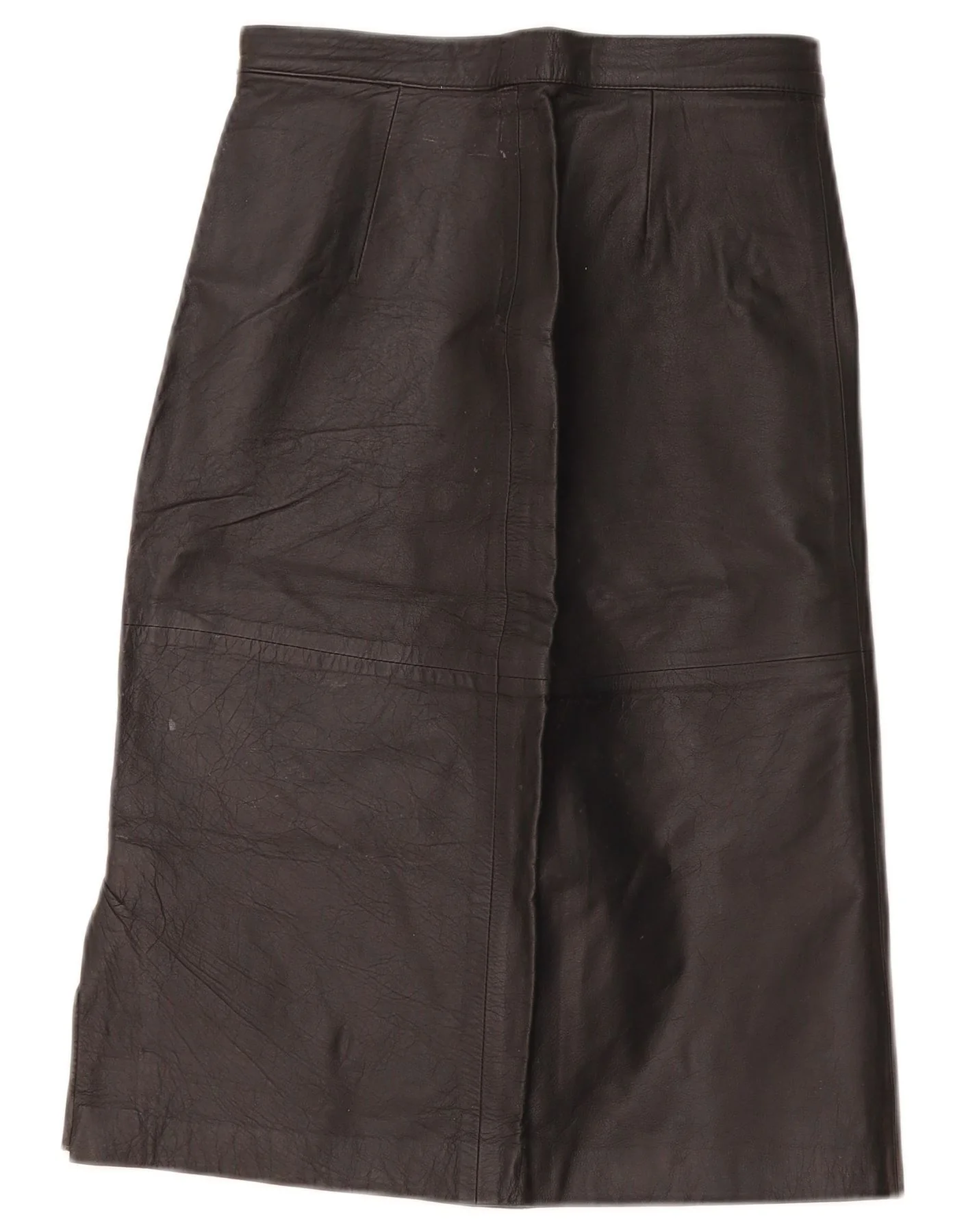 Vintage Womens Leather Skirt W28 Medium Black