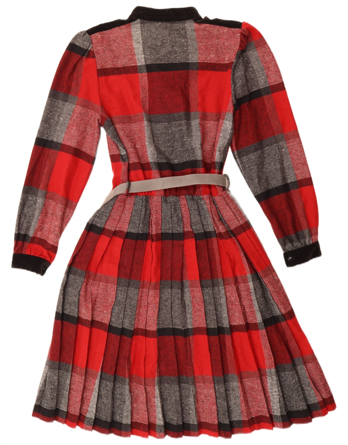 Vintage Womens Long Sleeve Maxi Dress IT 46 Large Red Check Acrylic - Image 2