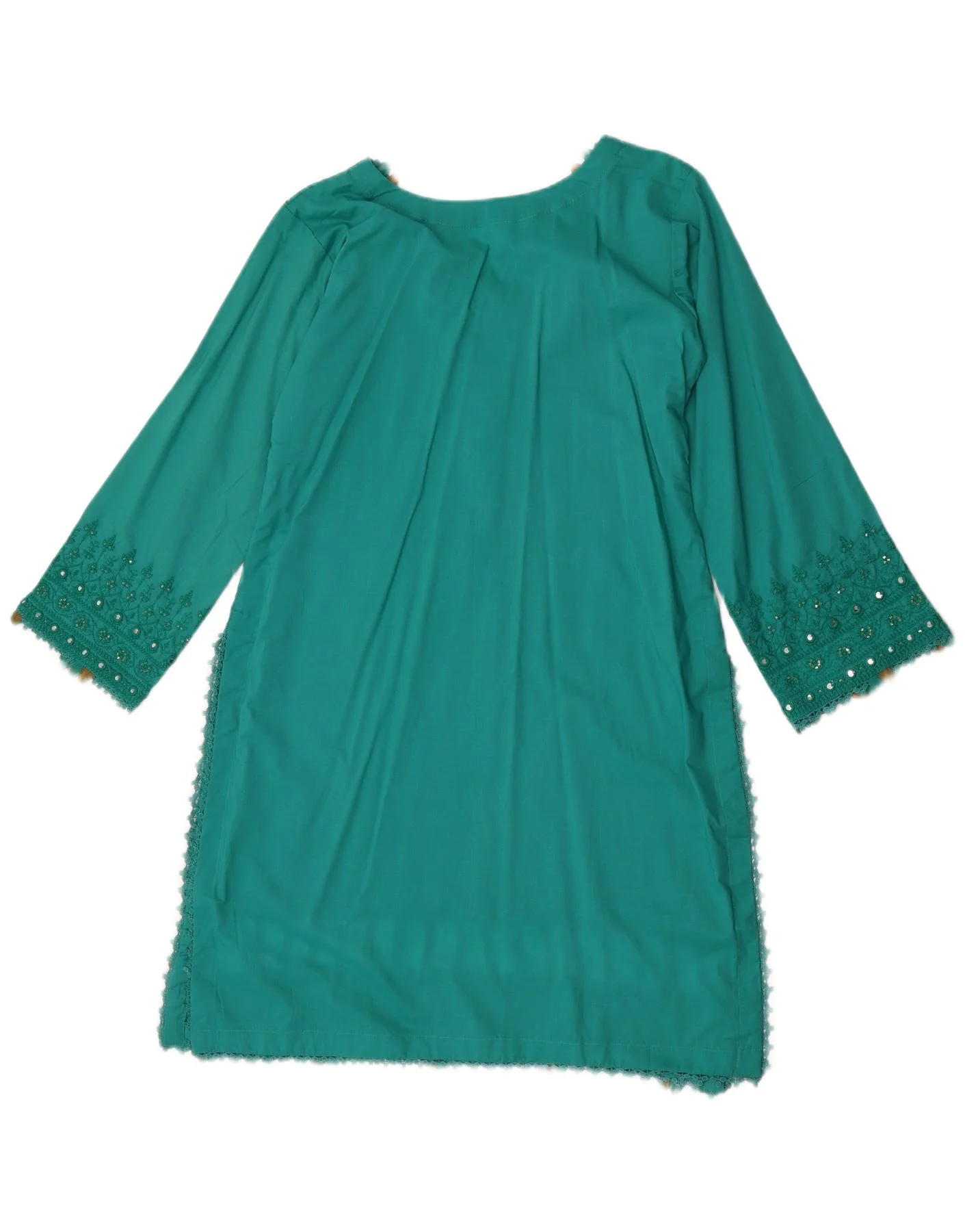 Vintage Womens Long Sleeve Tunic Dress UK 12 Medium Green - Image 2