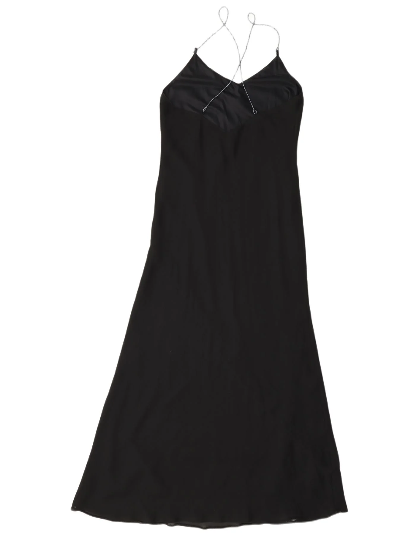 Vintage Womens Maxi Halter Dress UK 10 Small Black Polyester - Image 2