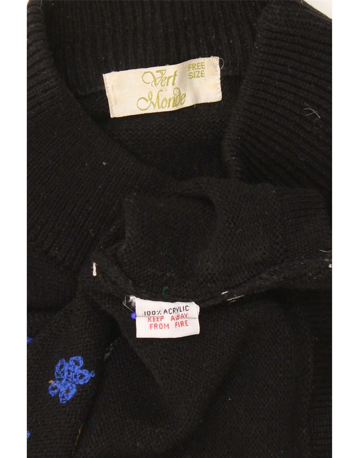 Vintage Womens Novelty Fit Turtle Neck Jumper Sweater One Size Black - Image 3
