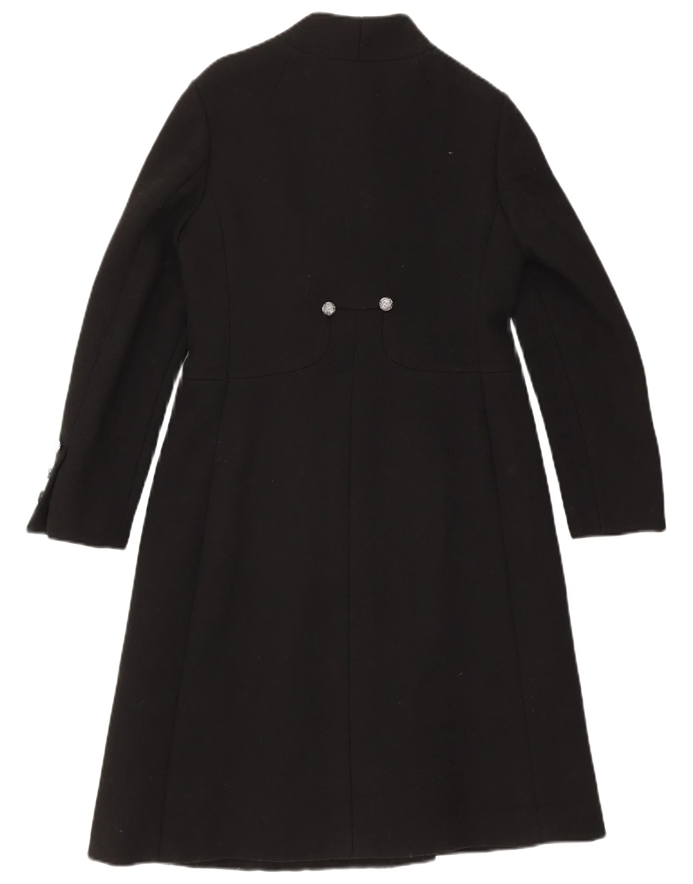 Vintage Womens Overcoat UK 10 Small Black - Image 2