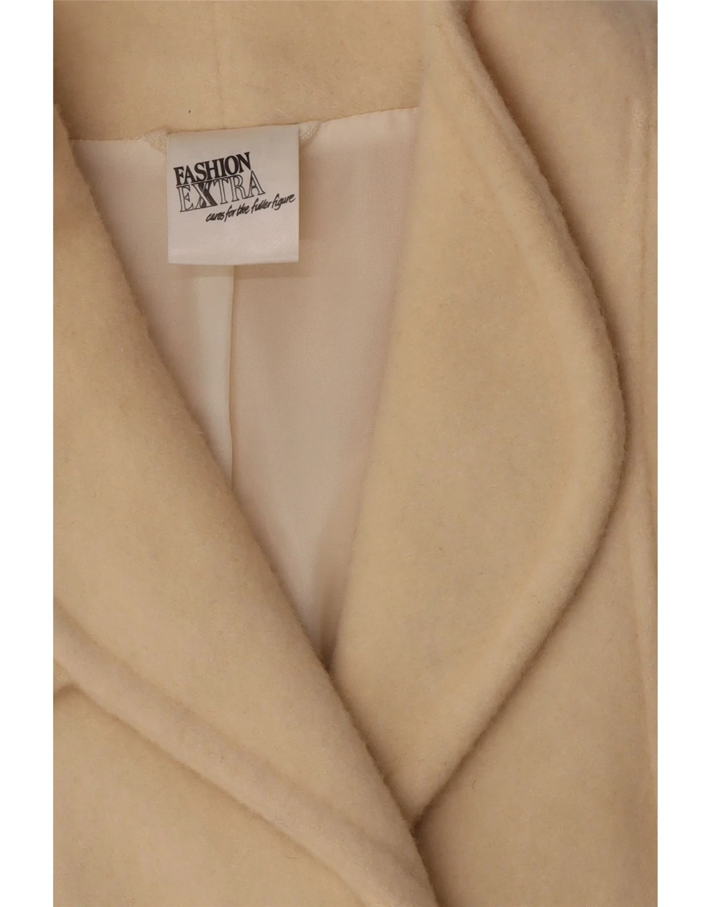 Vintage Womens Overcoat UK 14 Large Beige New Wool - Image 3