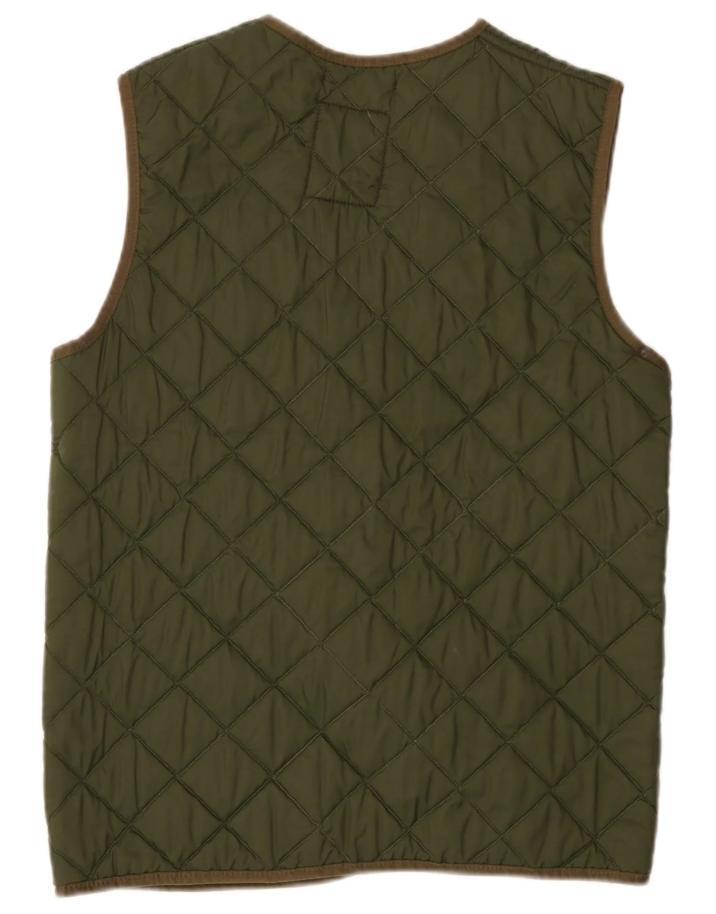 Vintage Womens Oversized Quilted Gilet US 1 XS Khaki - Image 2