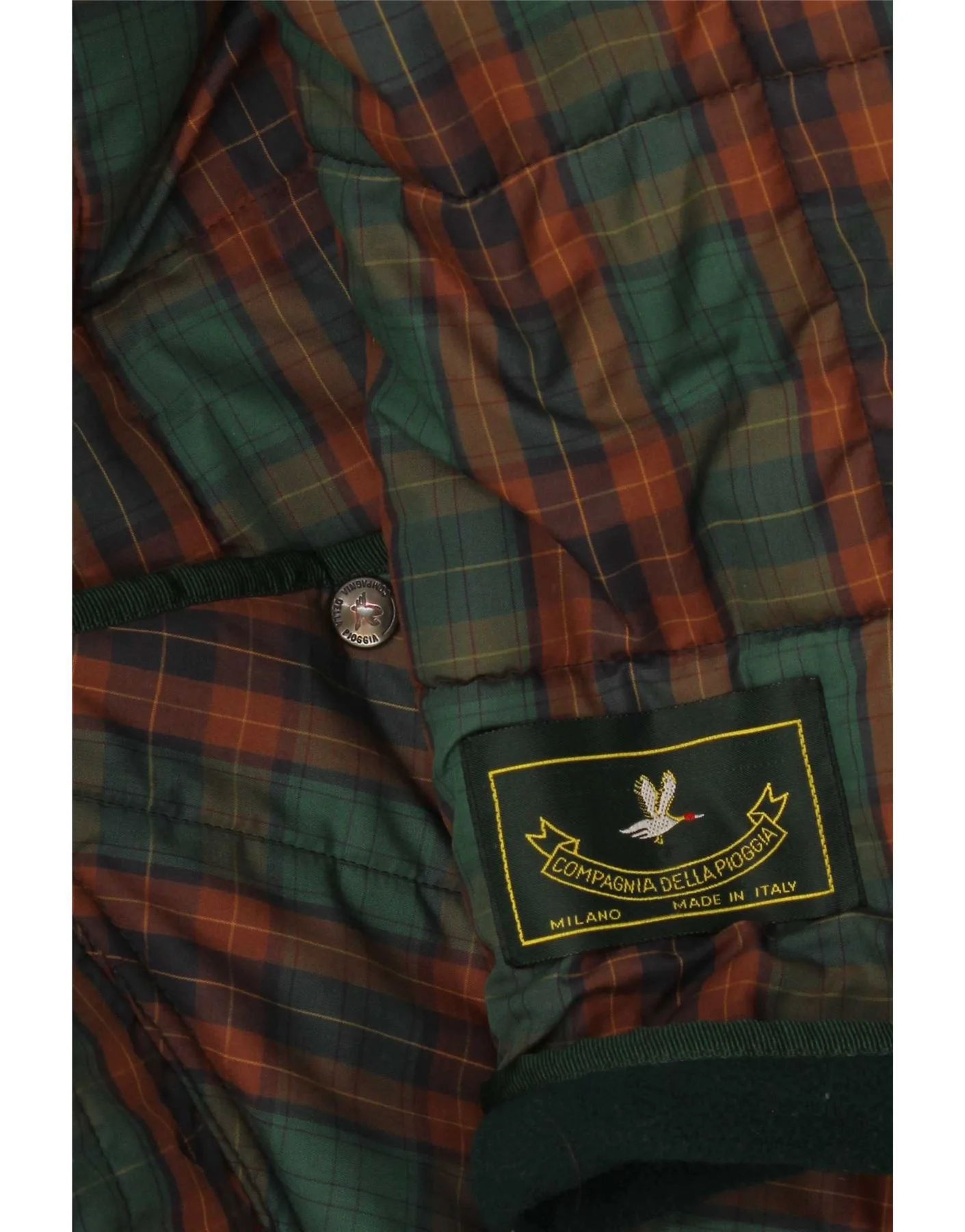 Vintage Womens Padded Coat UK 18 XL Green Plaid - Image 3