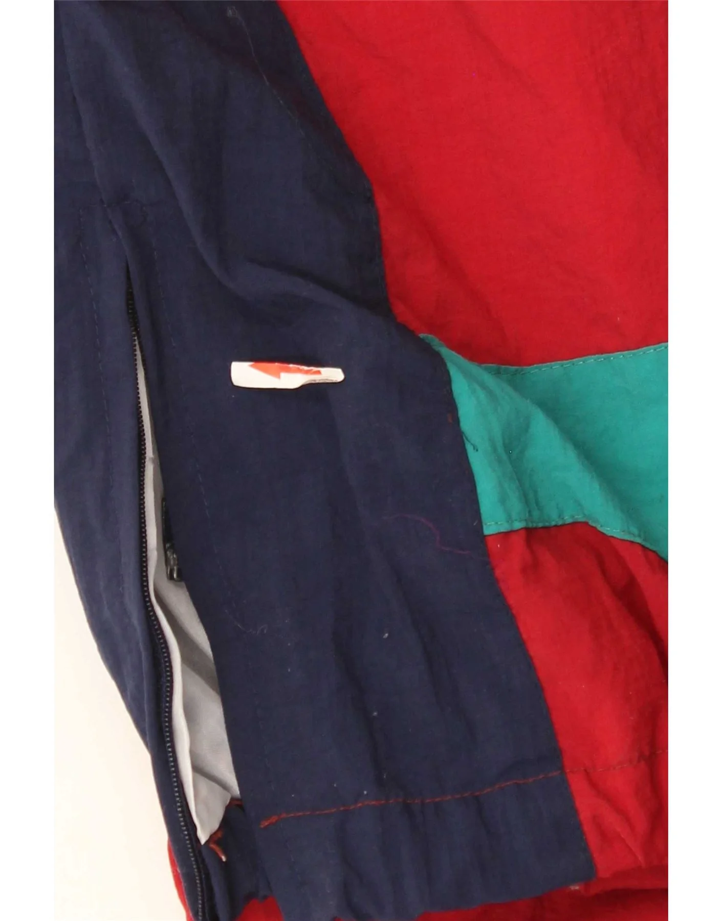 Vintage Womens Parka Jacket UK 14 Large Red Colourblock - Image 3
