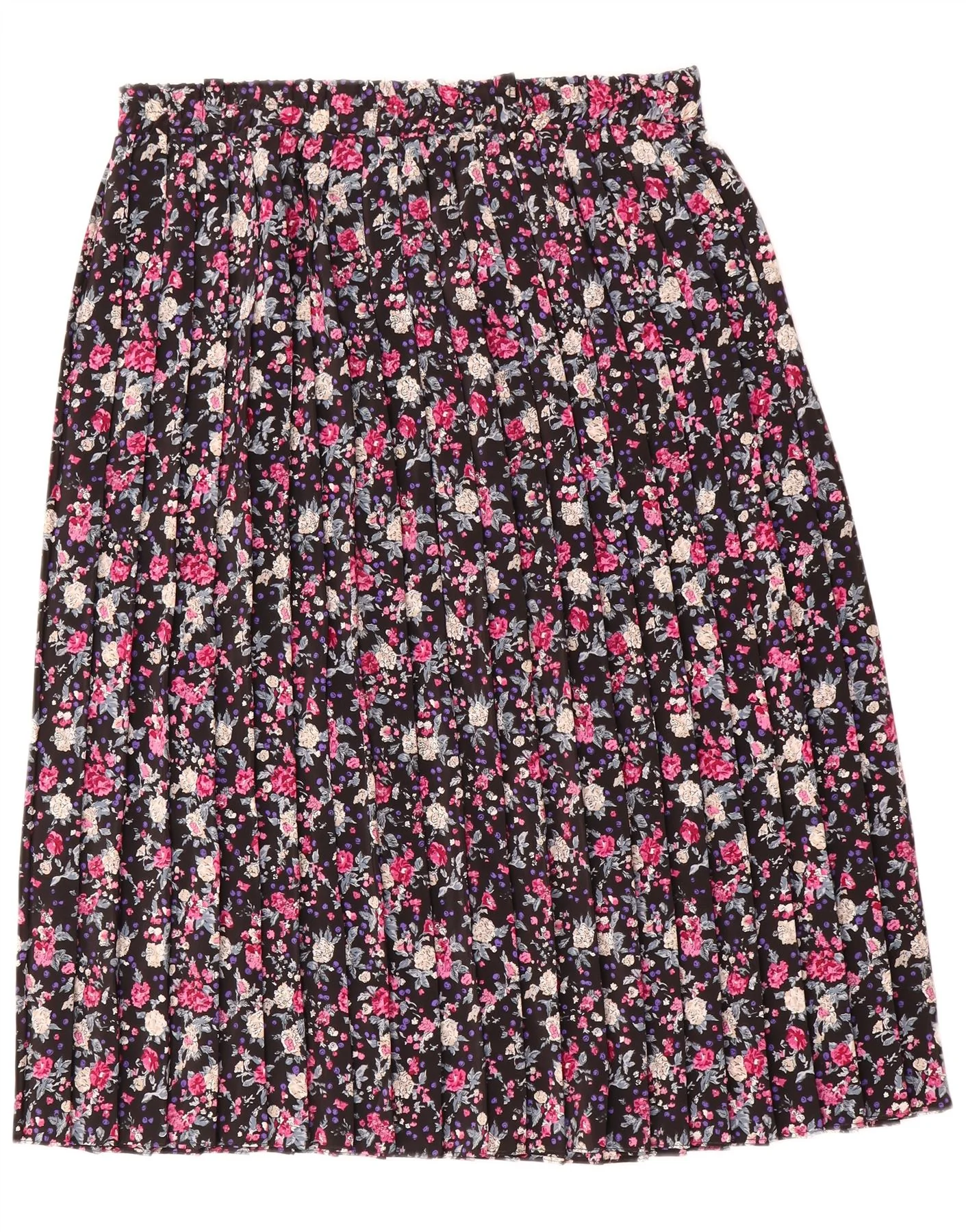 Vintage Womens Pleated Skirt UK 16 Large W38 Multicoloured Floral Polyester - Image 2