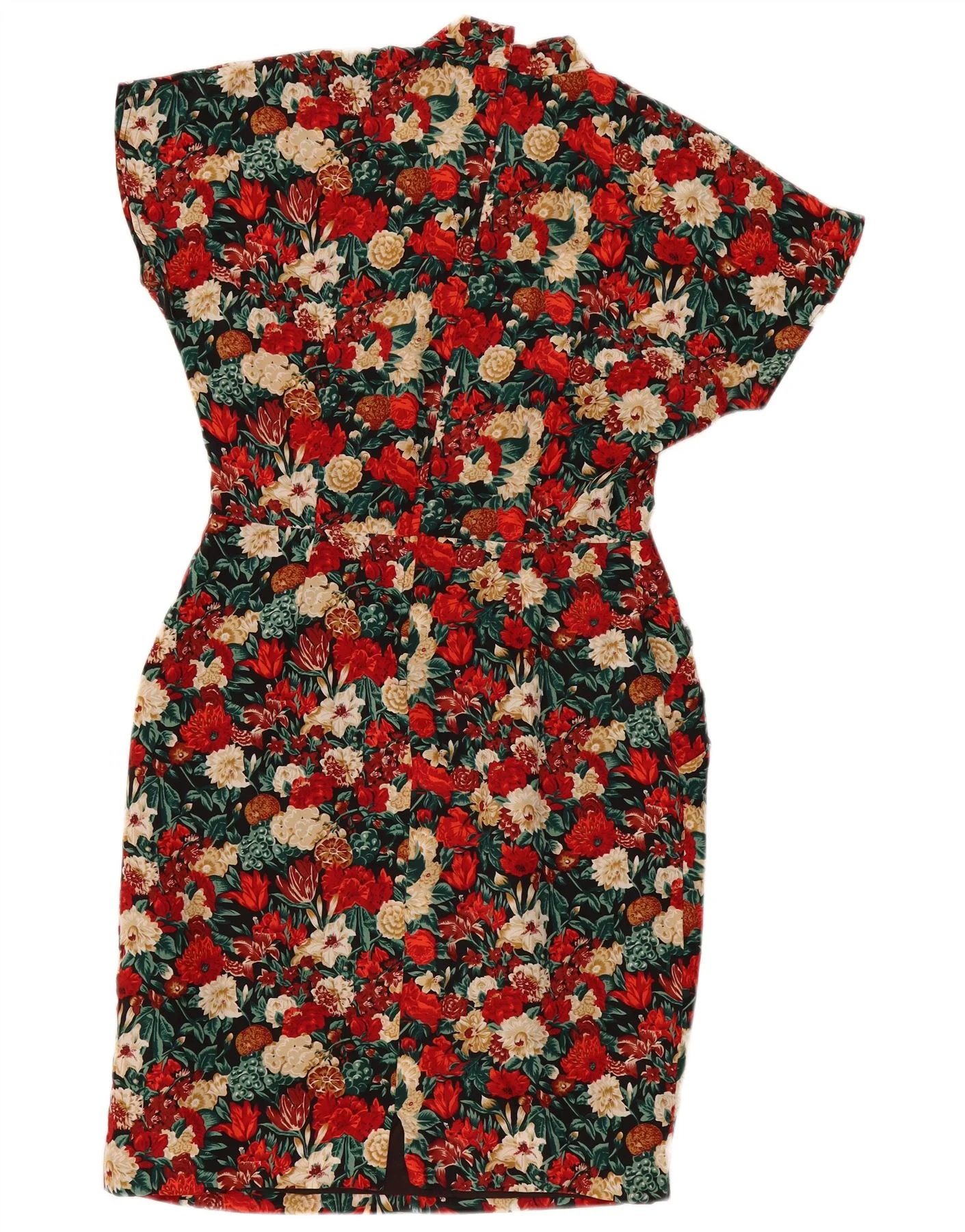 Vintage Womens Sheath Dress IT 46 Large Multicoloured Floral Silk - Image 2