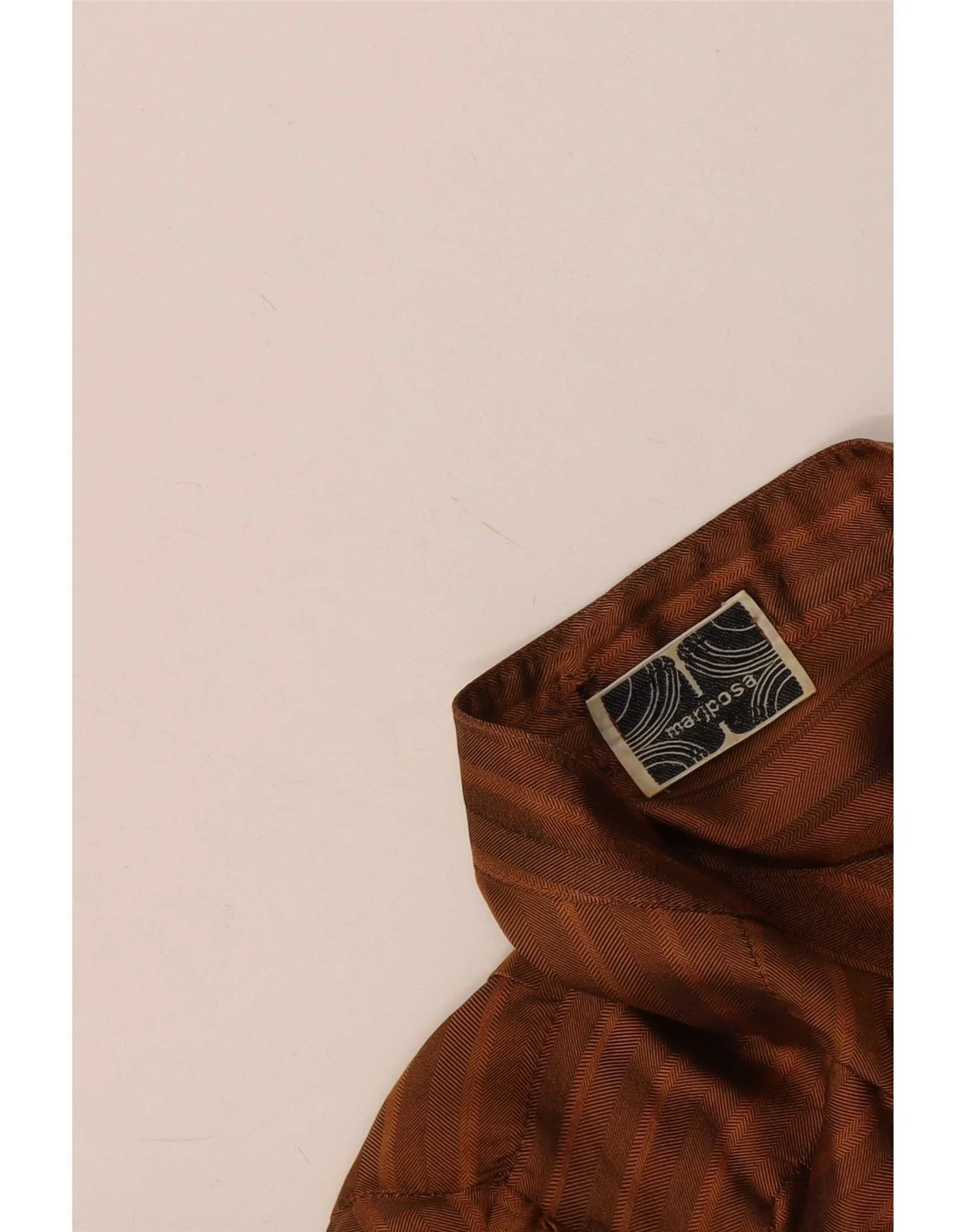 Vintage Womens Shirt Blouse UK 14 Large Brown Striped - Image 3
