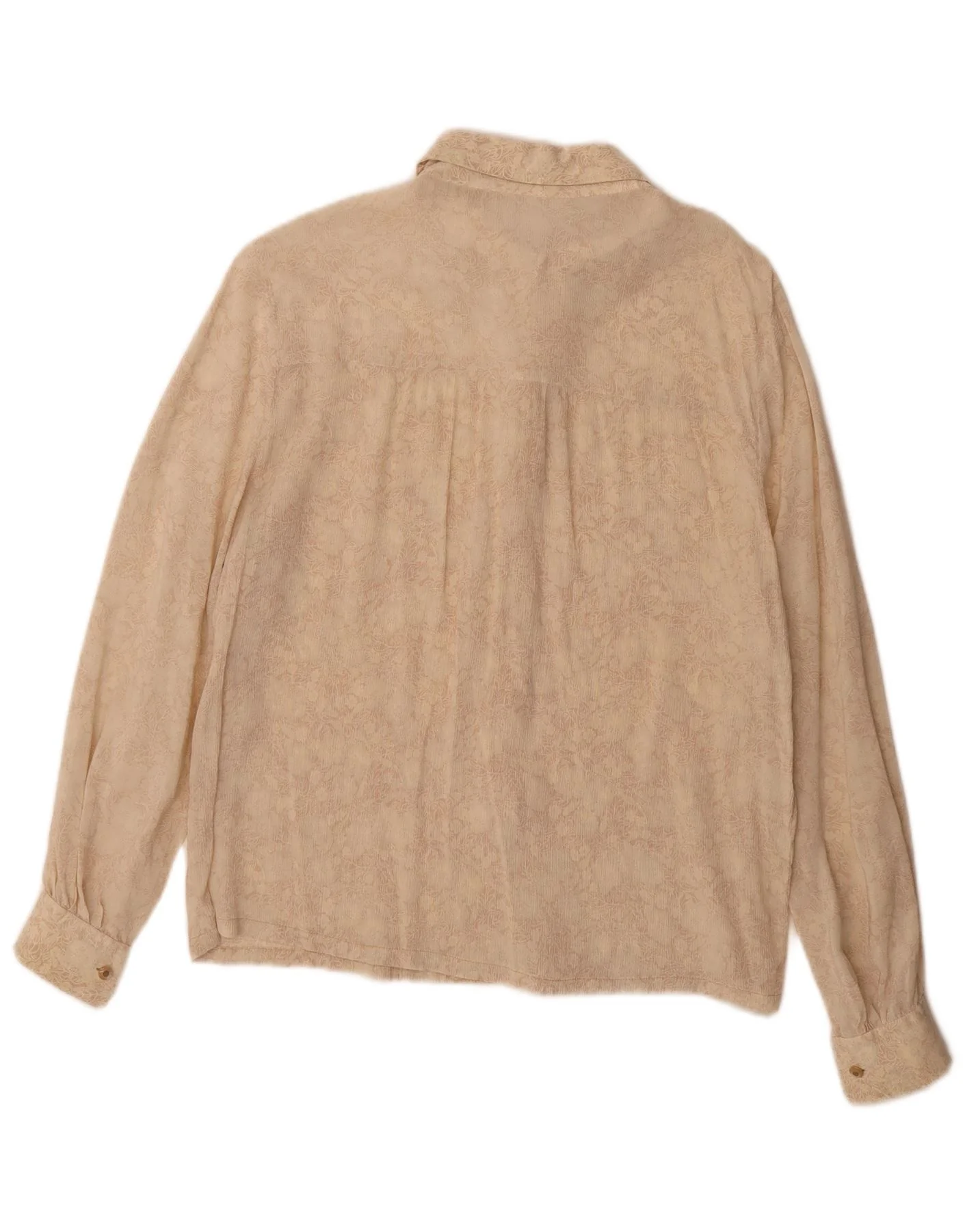 Vintage Womens Shirt Blouse UK 16 Large Beige Floral - Image 2