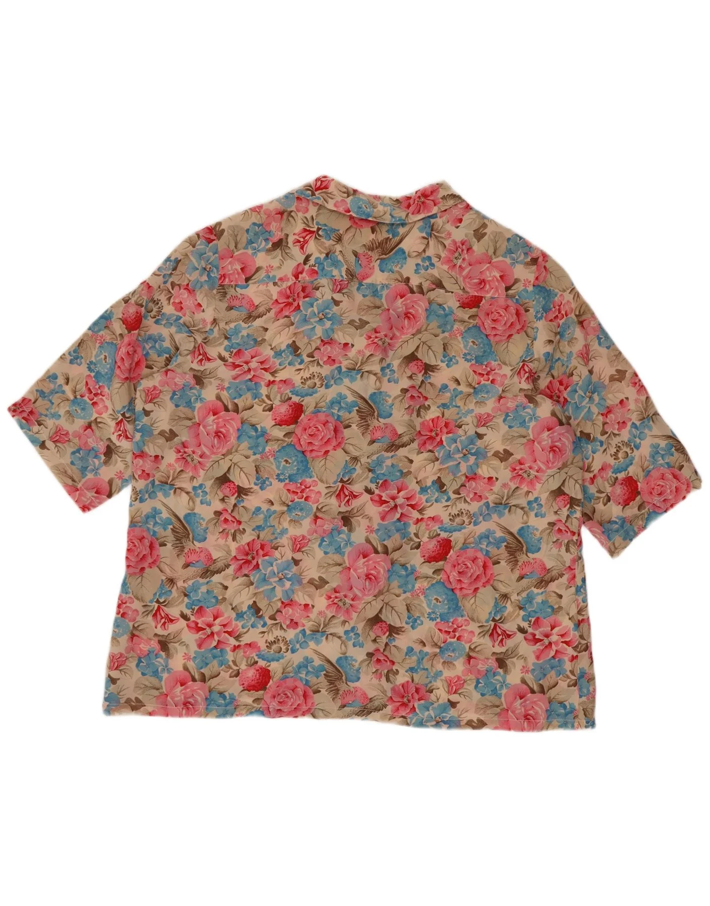 Vintage Womens Short Sleeve Shirt Blouse IT 48 XL Multicoloured Floral Silk - Image 2