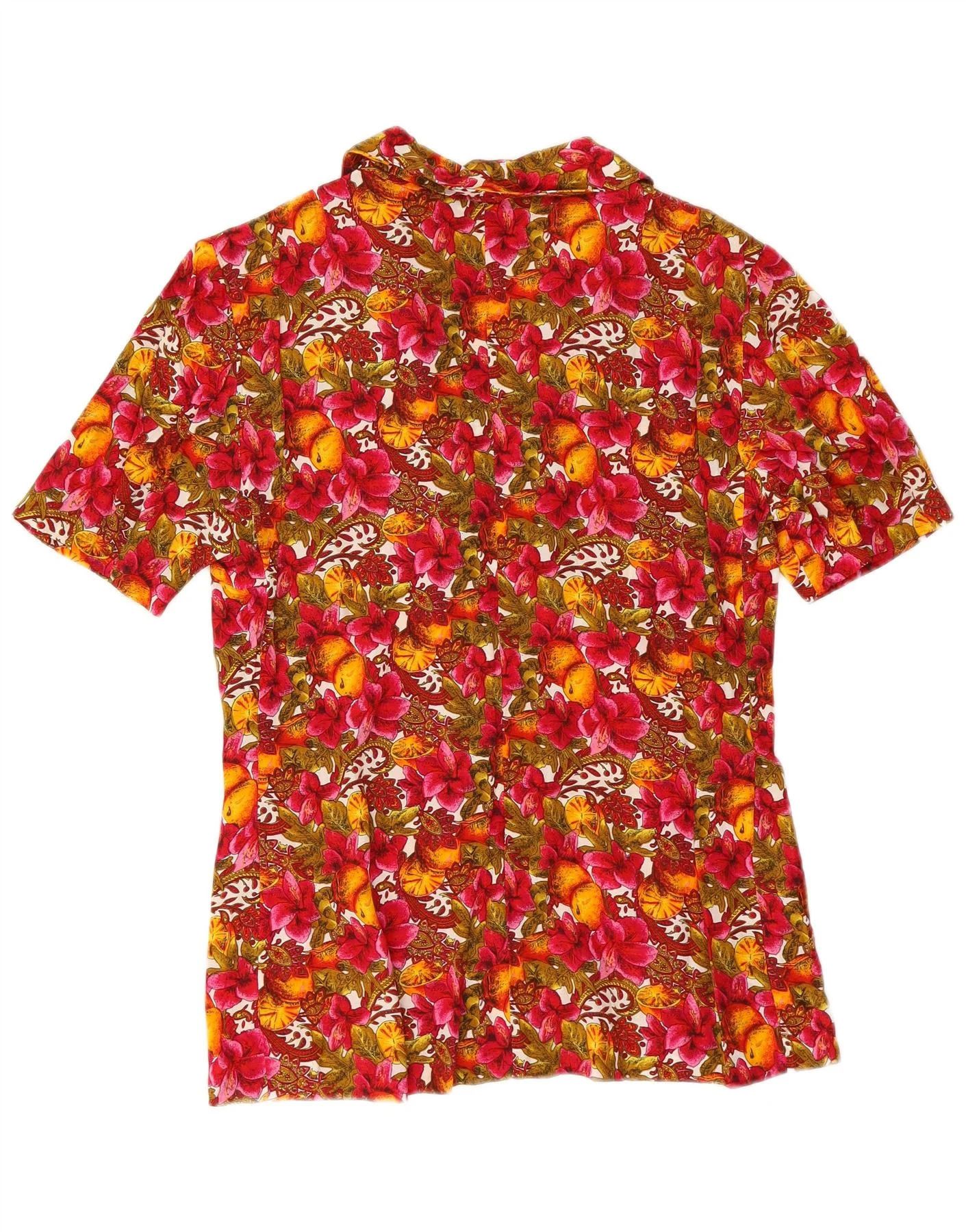 Vintage Womens Short Sleeve Shirt Blouse UK 12 Medium Multicoloured Floral - Image 2