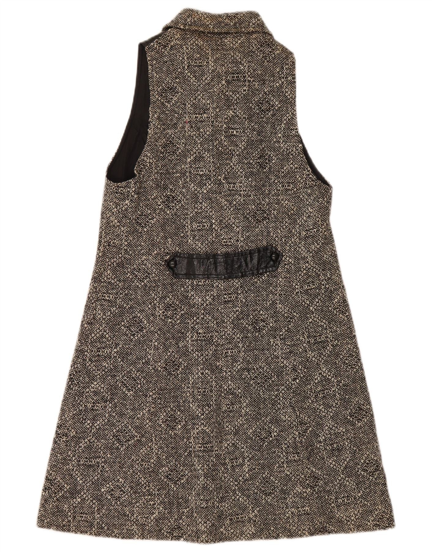 Vintage Womens Sleeveless A-Line Dress UK 8 Small Black Geometric - Image 2