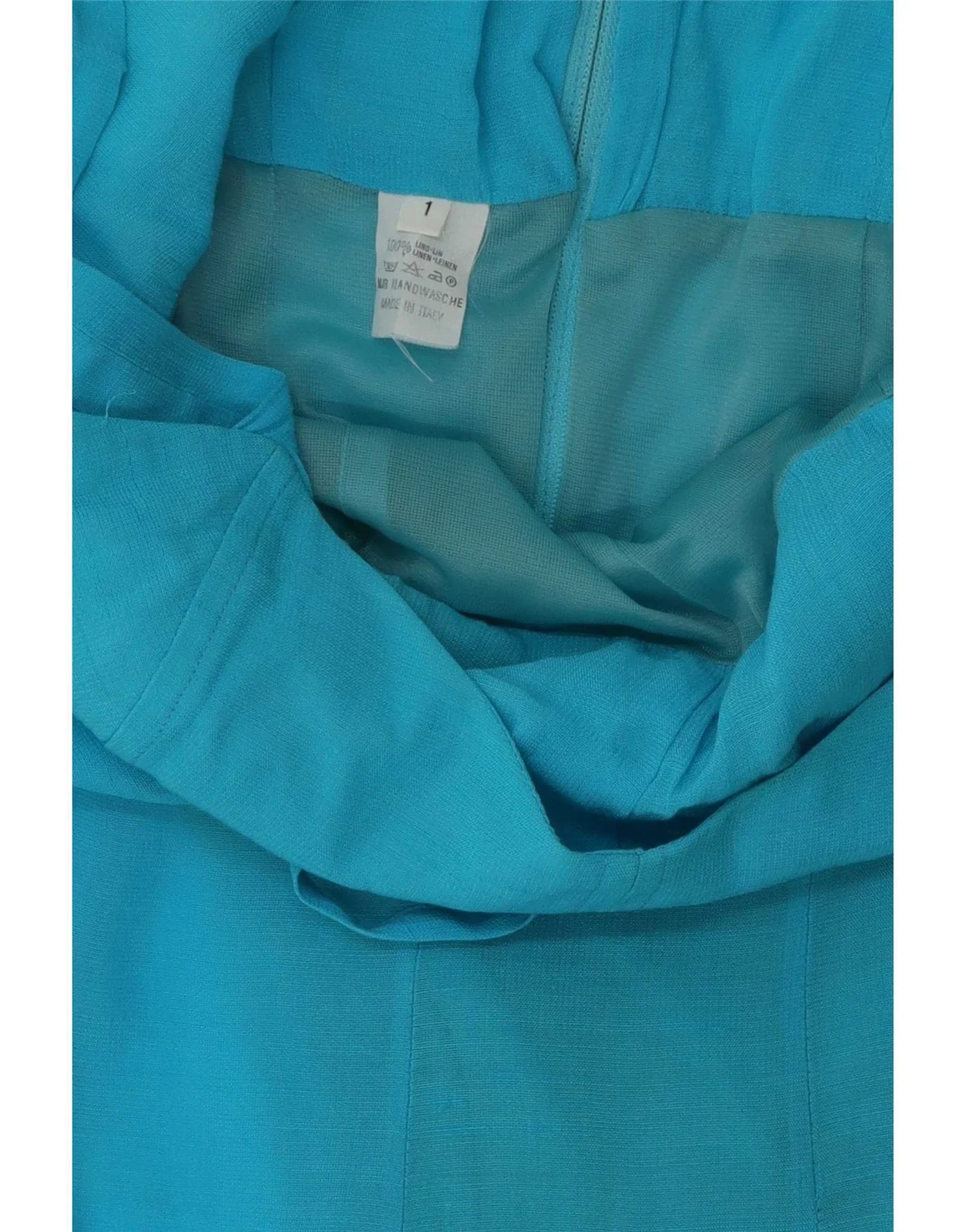 Vintage Womens Sleeveless Jumpsuit UK 12 Medium Blue Linen - Image 3