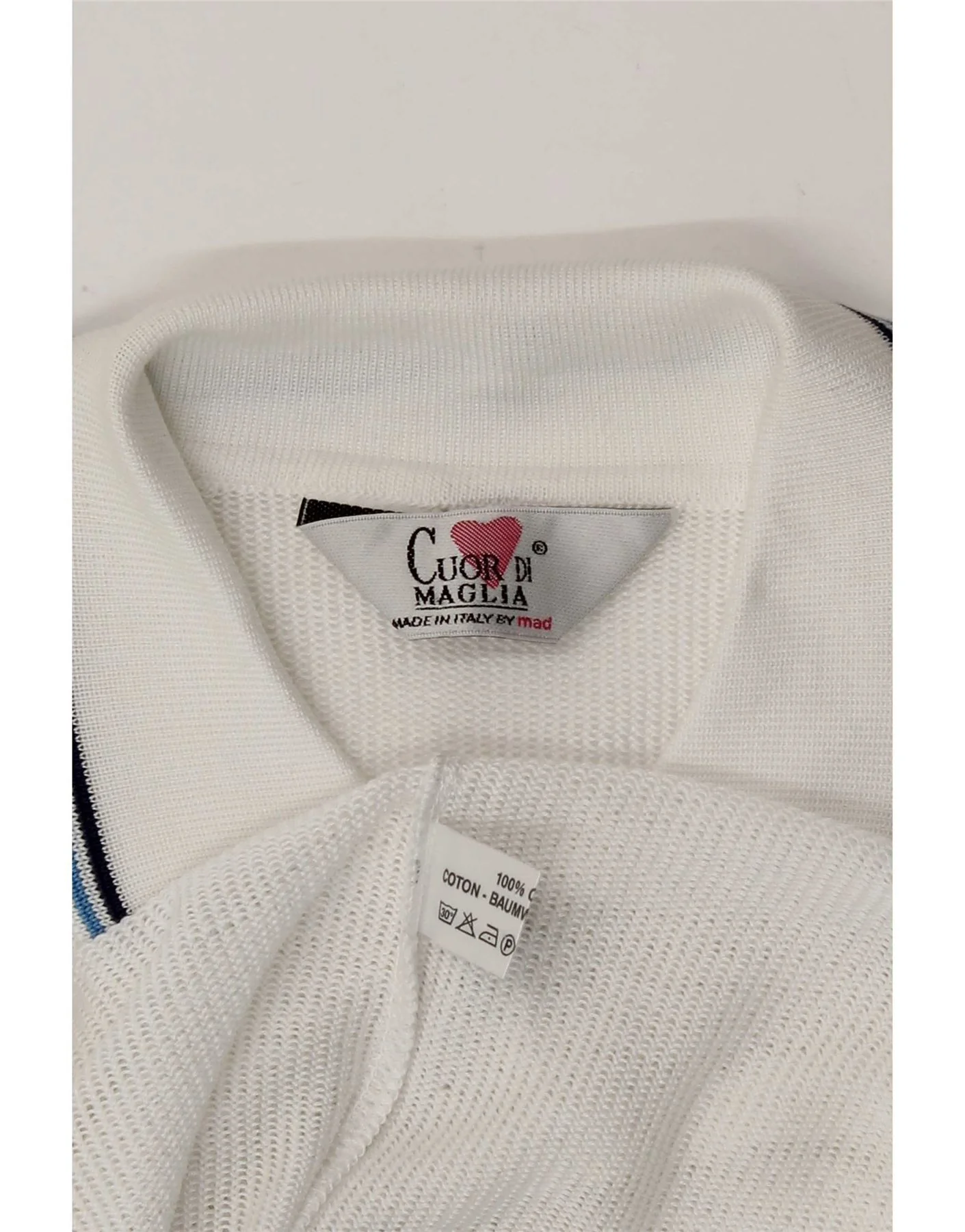 Vintage Womens Sleeveless See Through Polo Shirt UK 14 Medium White Cotton - Image 3