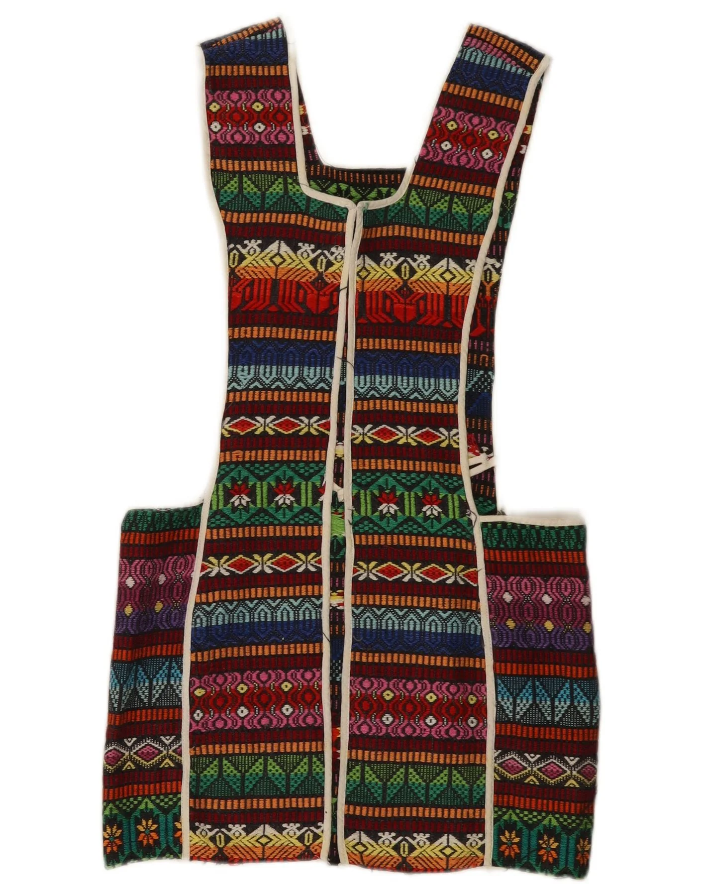 Vintage Womens Sleeveless Tunic Top One Size Multicoloured Geometric - Image 2