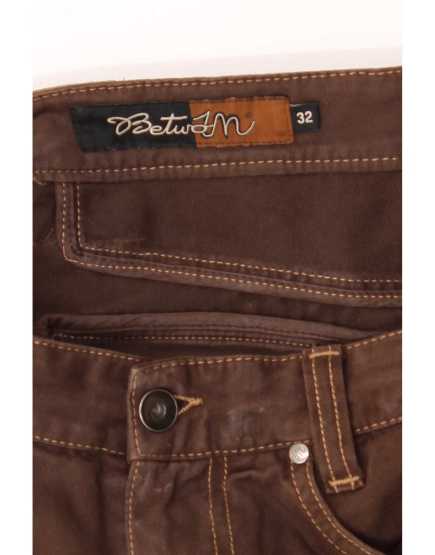 Vintage Womens Straight Casual Trousers W32 L32 Brown Cotton - Image 5