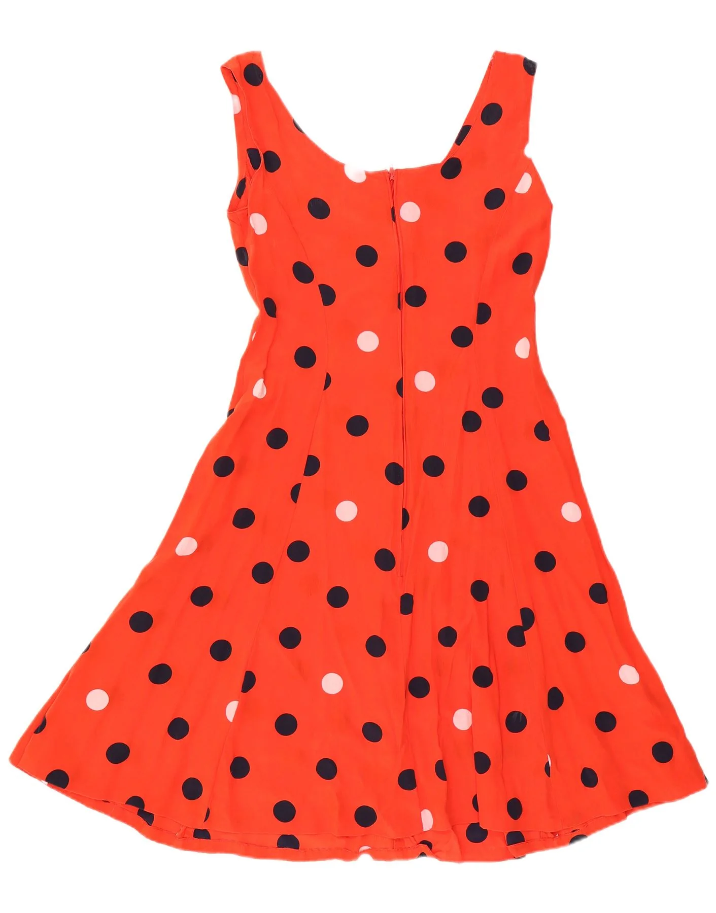 Vintage Womens Sundress UK 14 Medium Red Polka Dot - Image 2