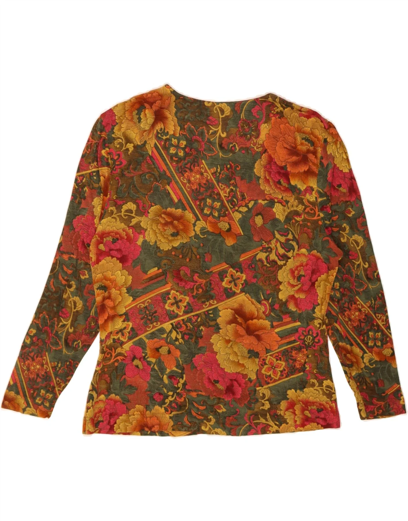 VINTAGE Womens Top Long Sleeve UK 12 Medium Multicoloured - Image 2
