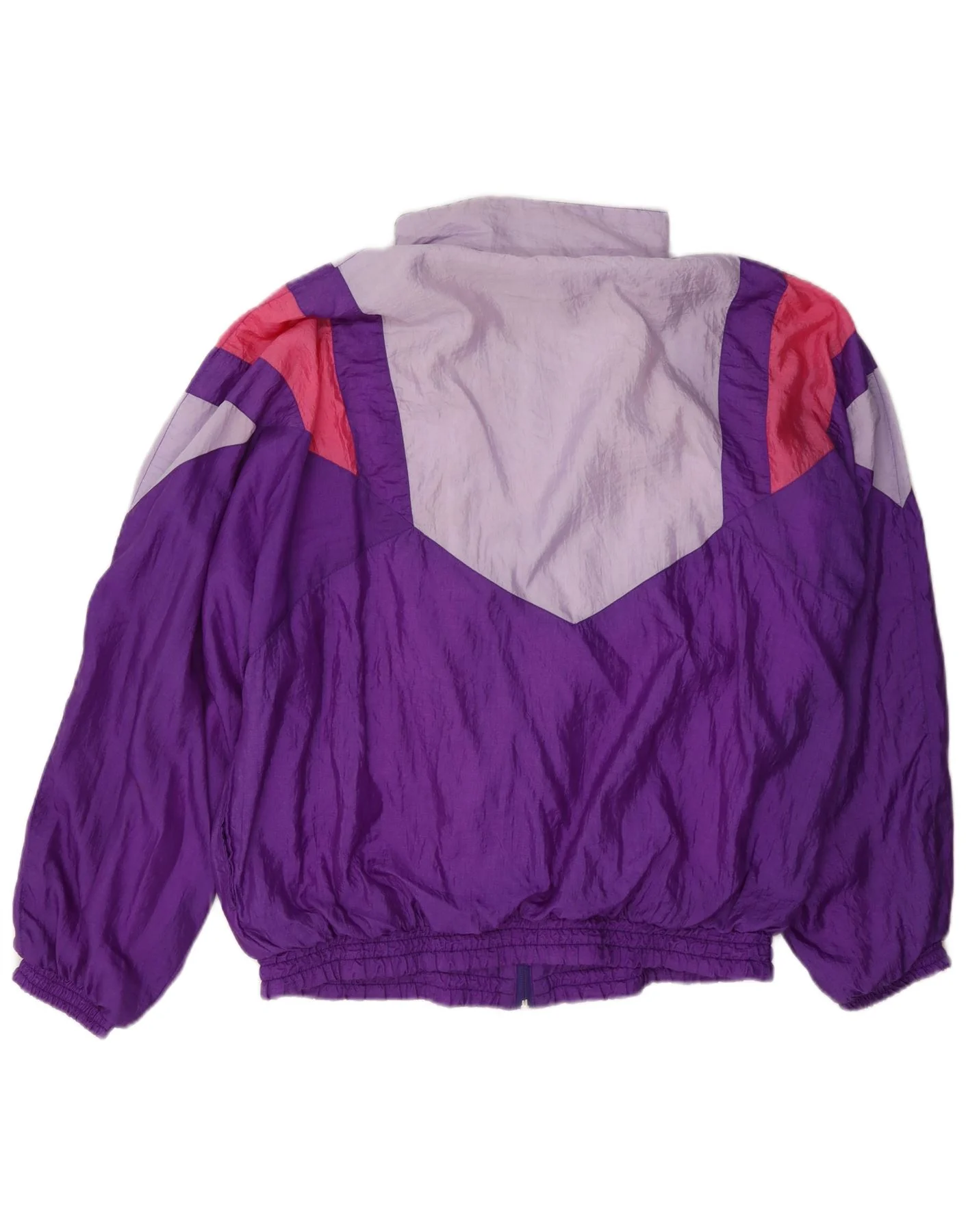 Vintage Womens Tracksuit Top Jacket UK 16 Large Purple Colourblock - Image 2