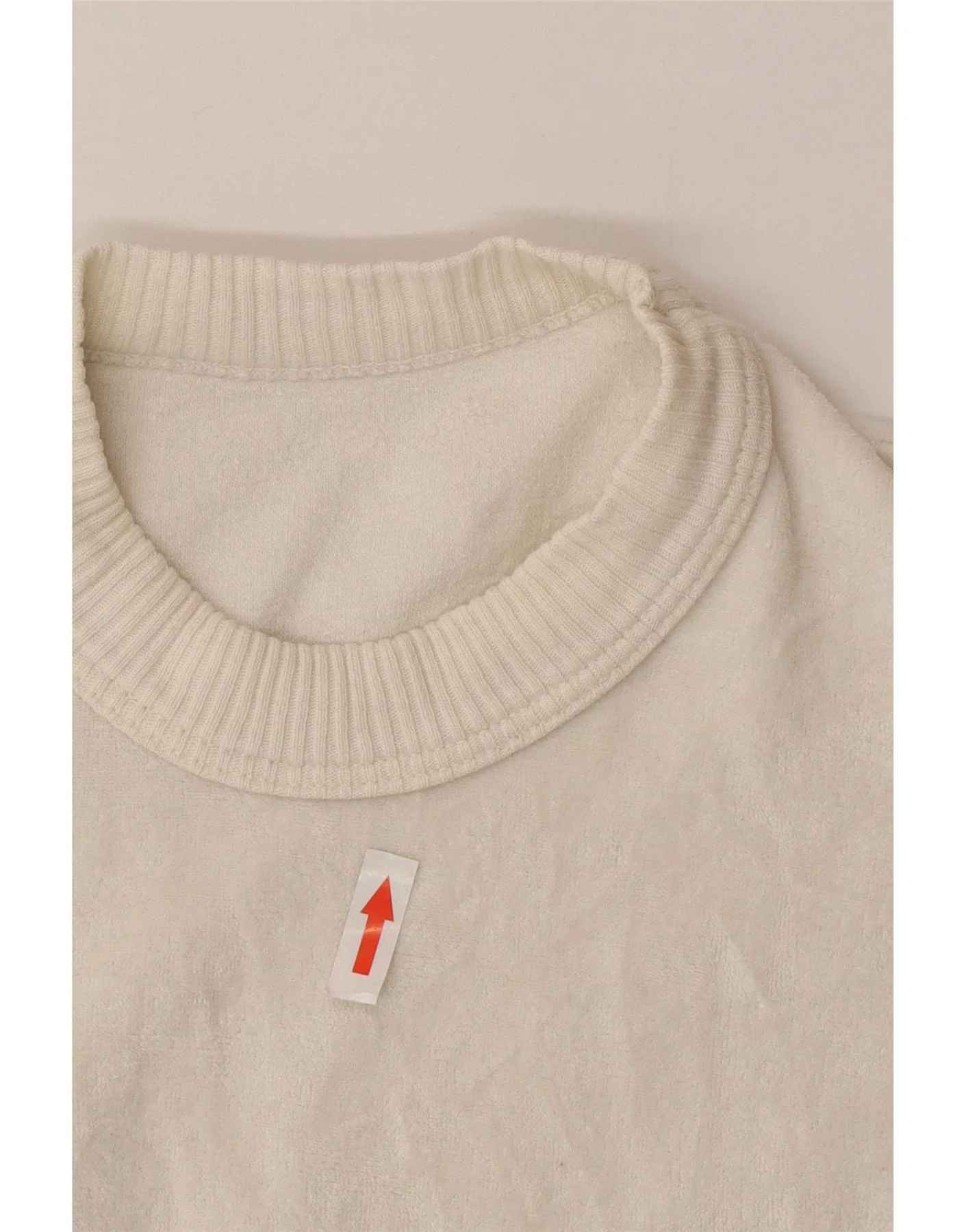 Vintage Womens Velvet Blouse Top UK 14 Medium White - Image 3
