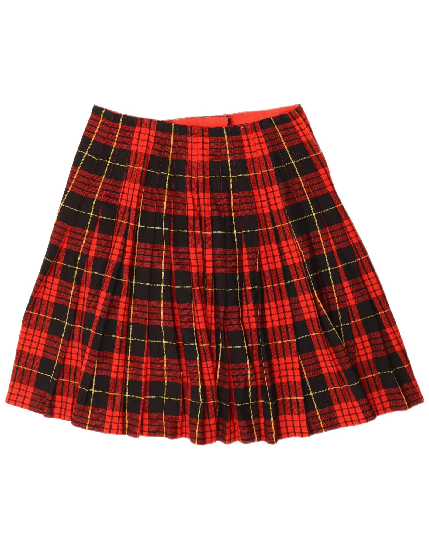 Vintage Womens Wrap Skirt W36 XL Red Plaid Wool - Image 2