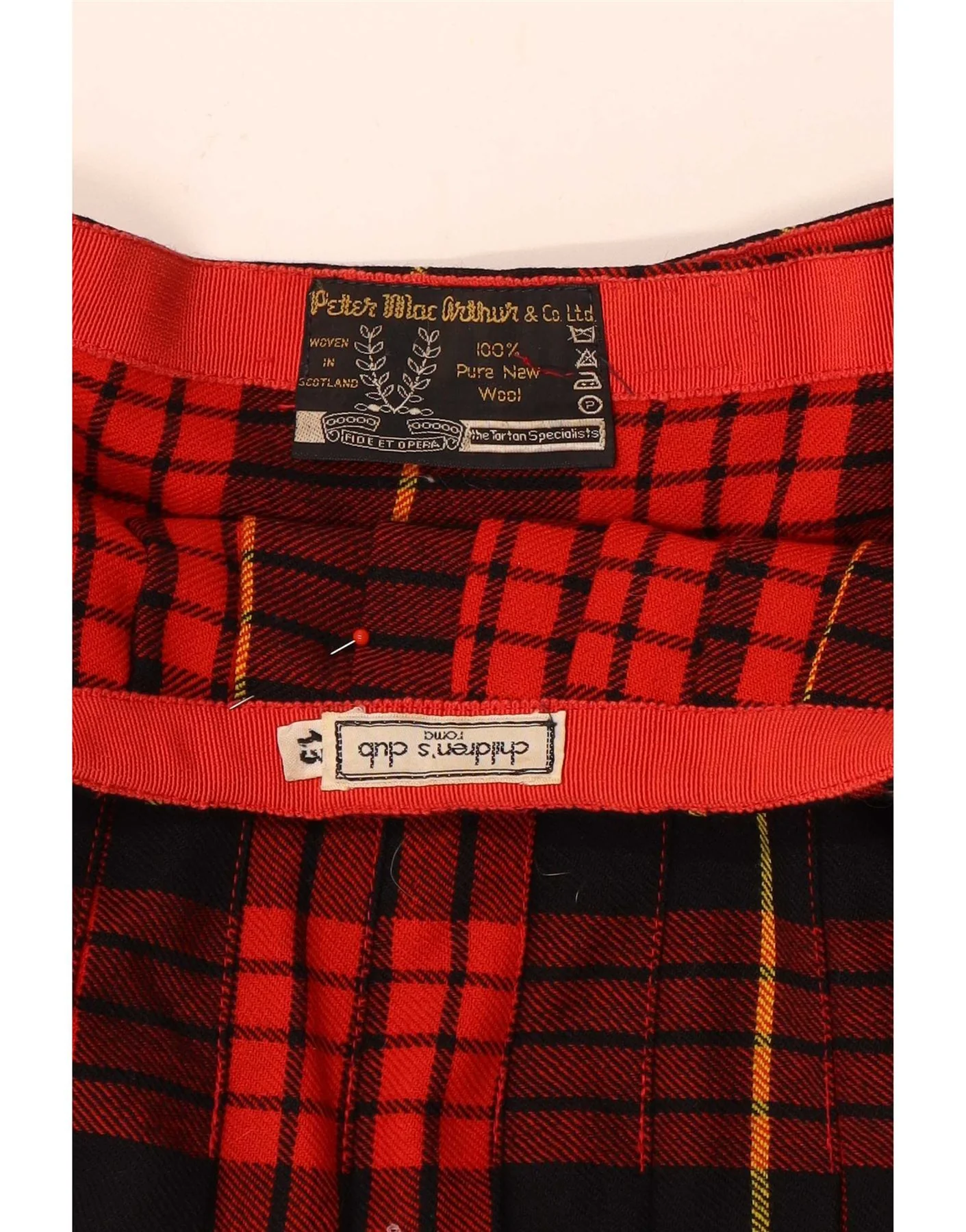 Vintage Womens Wrap Skirt W36 XL Red Plaid Wool - Image 3