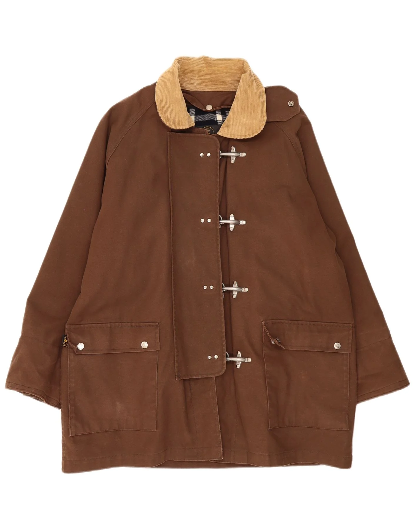 Vintage Womens Yachting Windbreaker Coat UK 16 Large Brown Colourblock